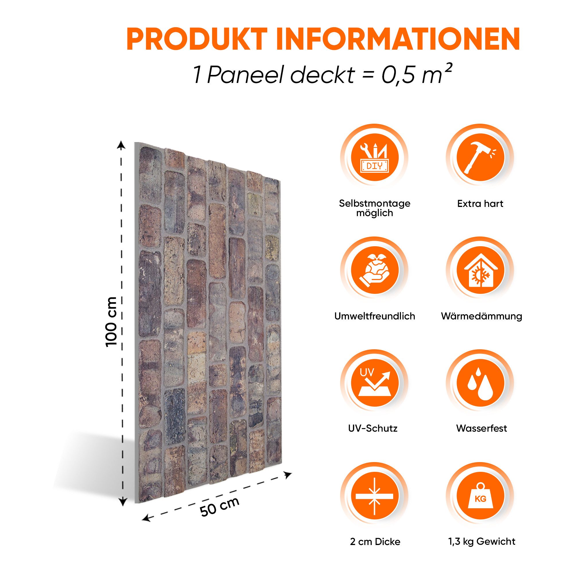 IZODEKOR 3D Wandpaneel IZODEKOR Wandverkleidung Steinoptik Styropor 3D Wandpaneele, 3D Optik, wasserfest, einfache Selbstmontage