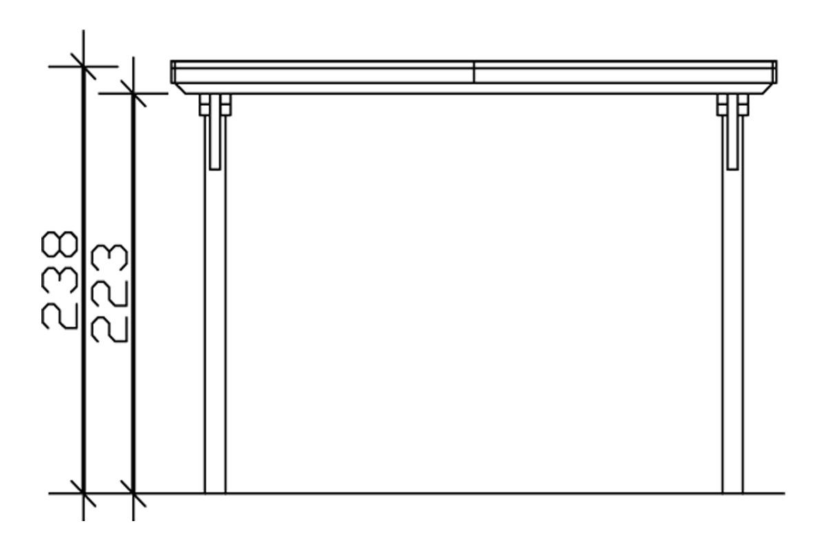 Skanholz Einzelcarport Emsland, BxT: 354x604 cm, cm Einfahrtshöhe 223