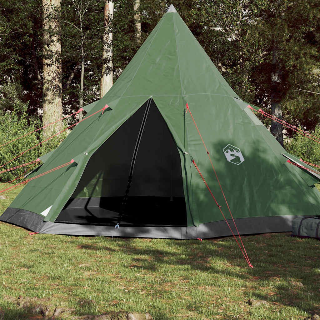 vidaXL Tipi-Zelt Tipi-Campingzelt 4 Personen Grün Wasserdicht, Personen: 4 (1 tlg)