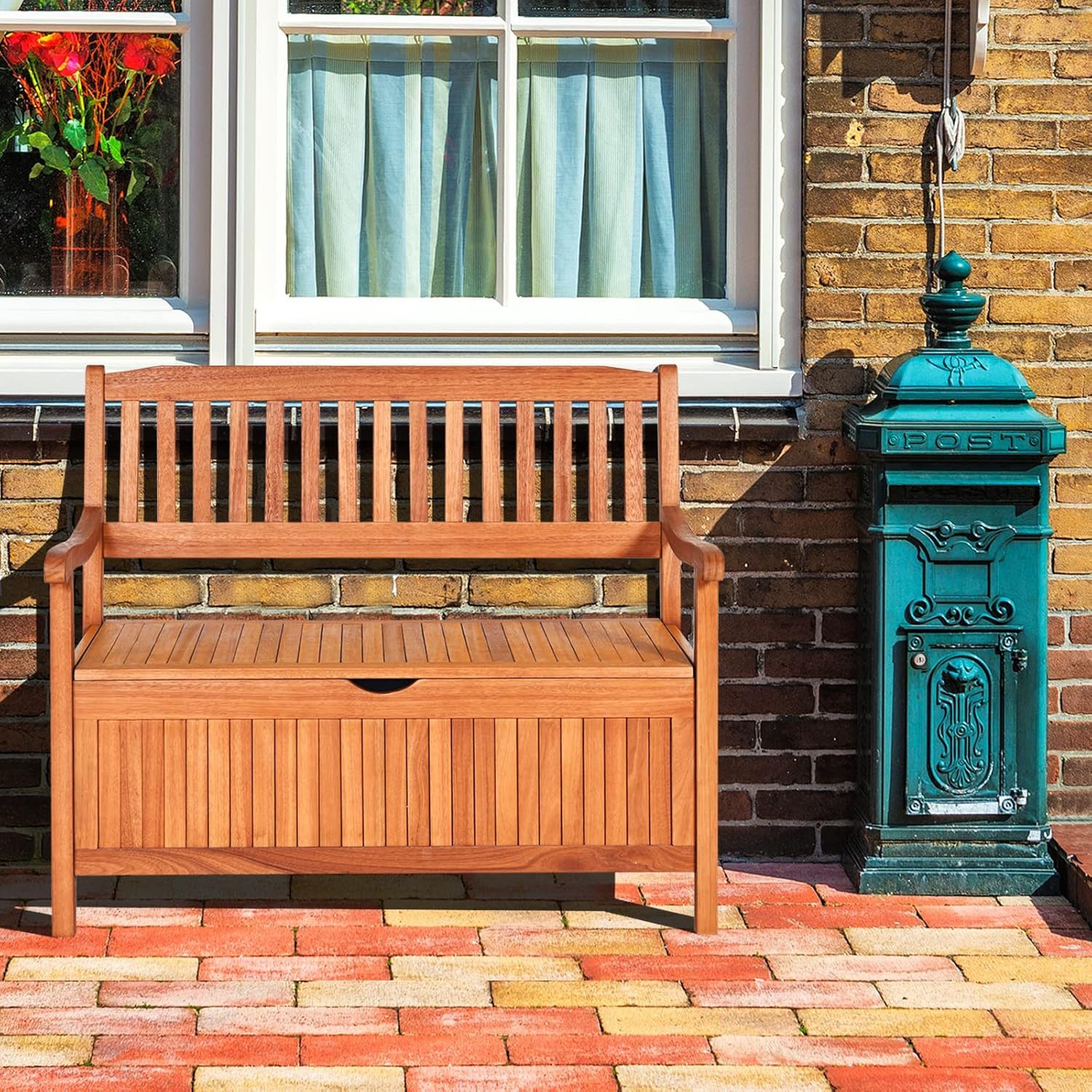 KOMFOTTEU Gartenbank Sitzbank, mit Stauraum, belastbar günstig online kaufen