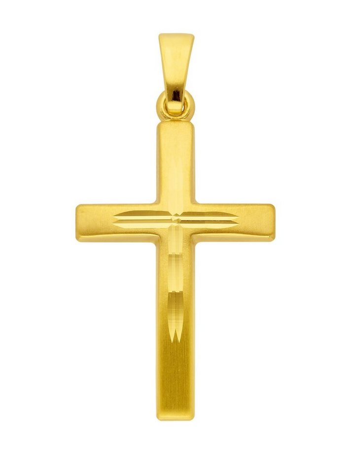 Adelia´s Kettenanhänger 333 Gold Kreuz Anhänger, Goldschmuck für Damen &  Herren, Maße - Breite 14,2 mm - Höhe 19,3 mm