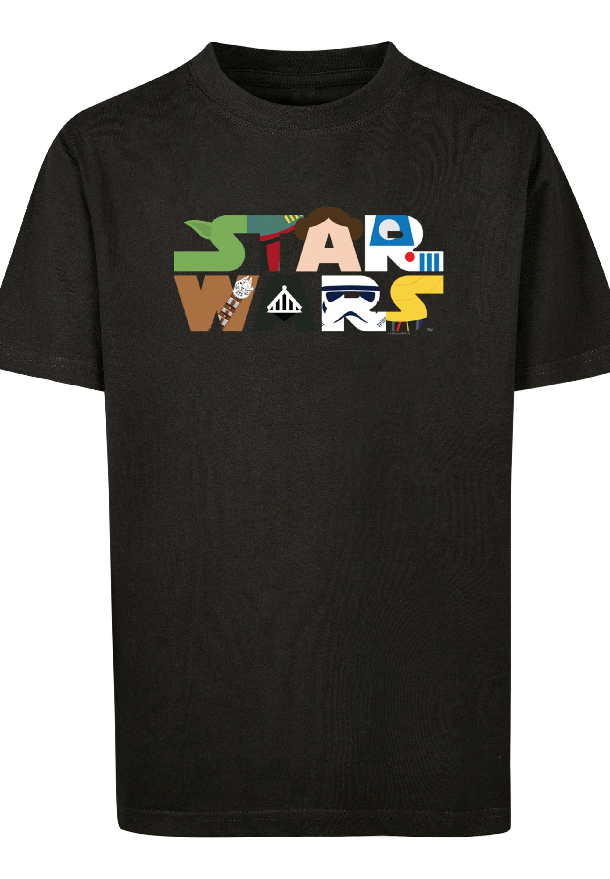 F4NT4STIC Kurzarmshirt Kinder Star Wars Character Logo with Kids Basic Tee (1-tlg) black