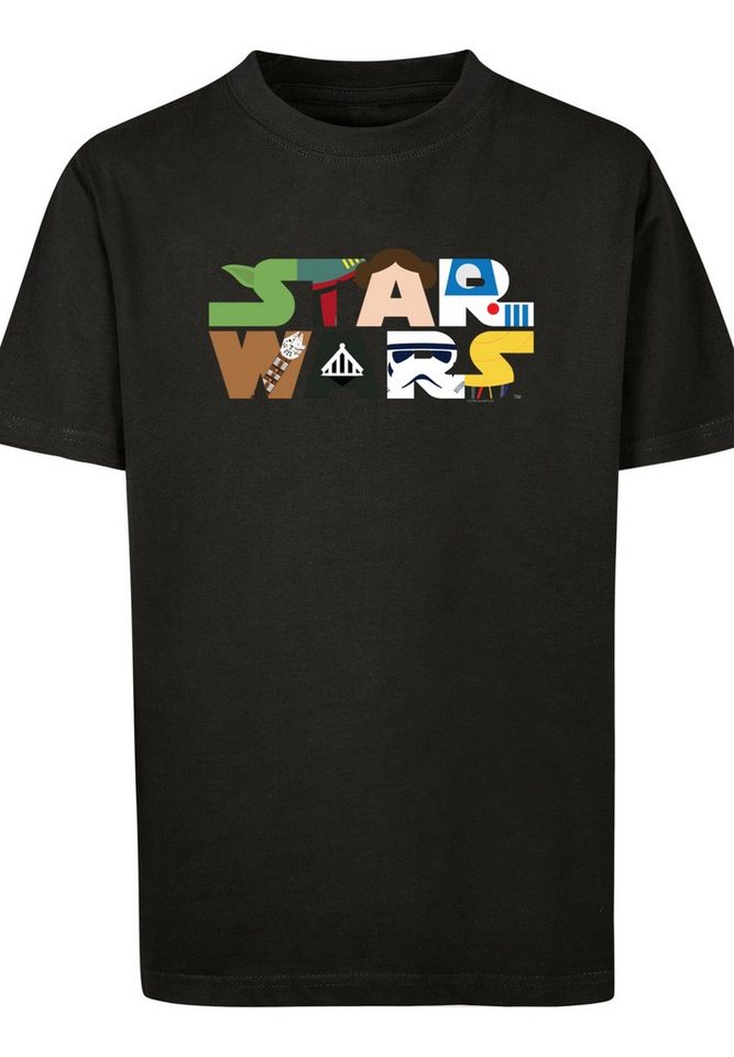 F4NT4STIC Kurzarmshirt Kinder Star Wars Character Logo with Kids Basic Tee ( 1-tlg)