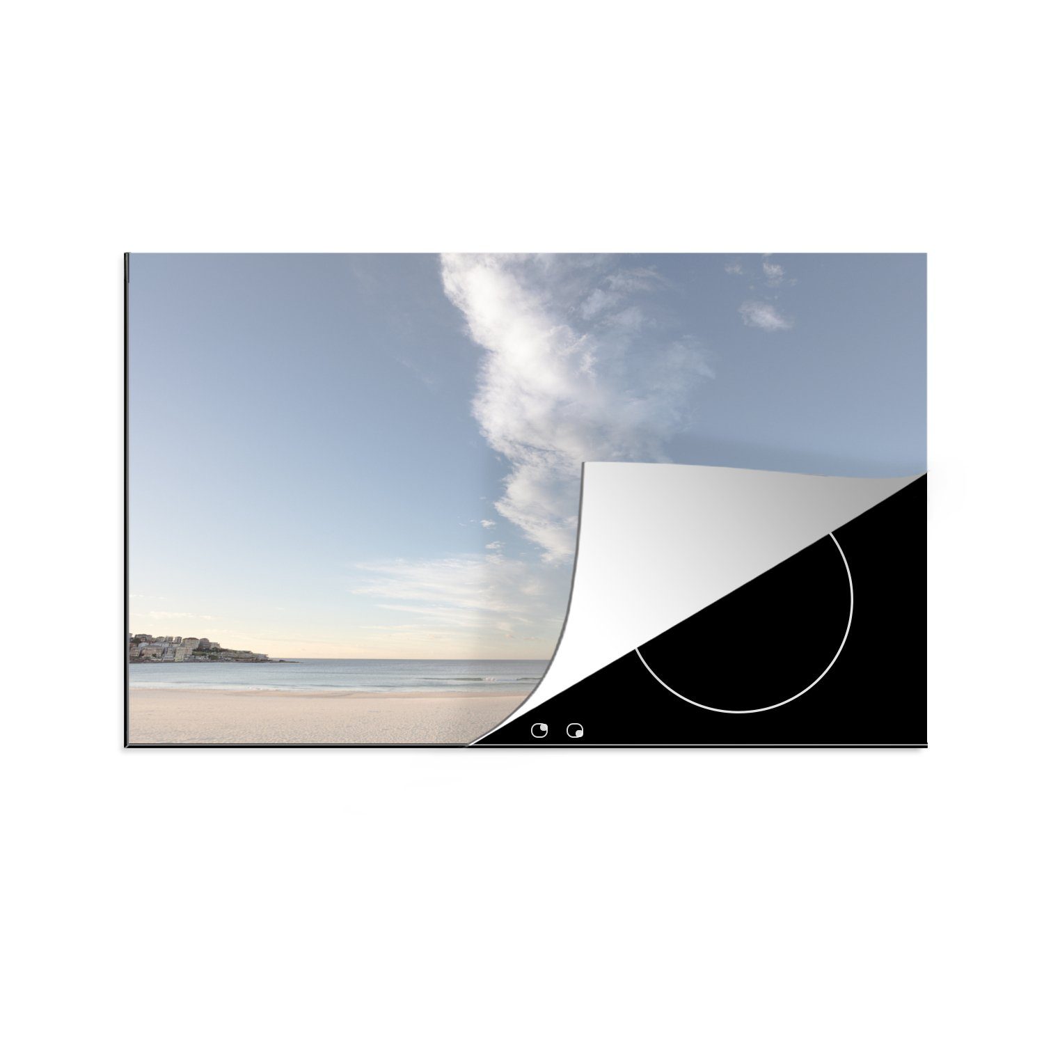 MuchoWow Herdblende-/Abdeckplatte Früher Morgen am Bondi Beach, Vinyl, (1 tlg), 81x52 cm, Induktionskochfeld Schutz für die küche, Ceranfeldabdeckung