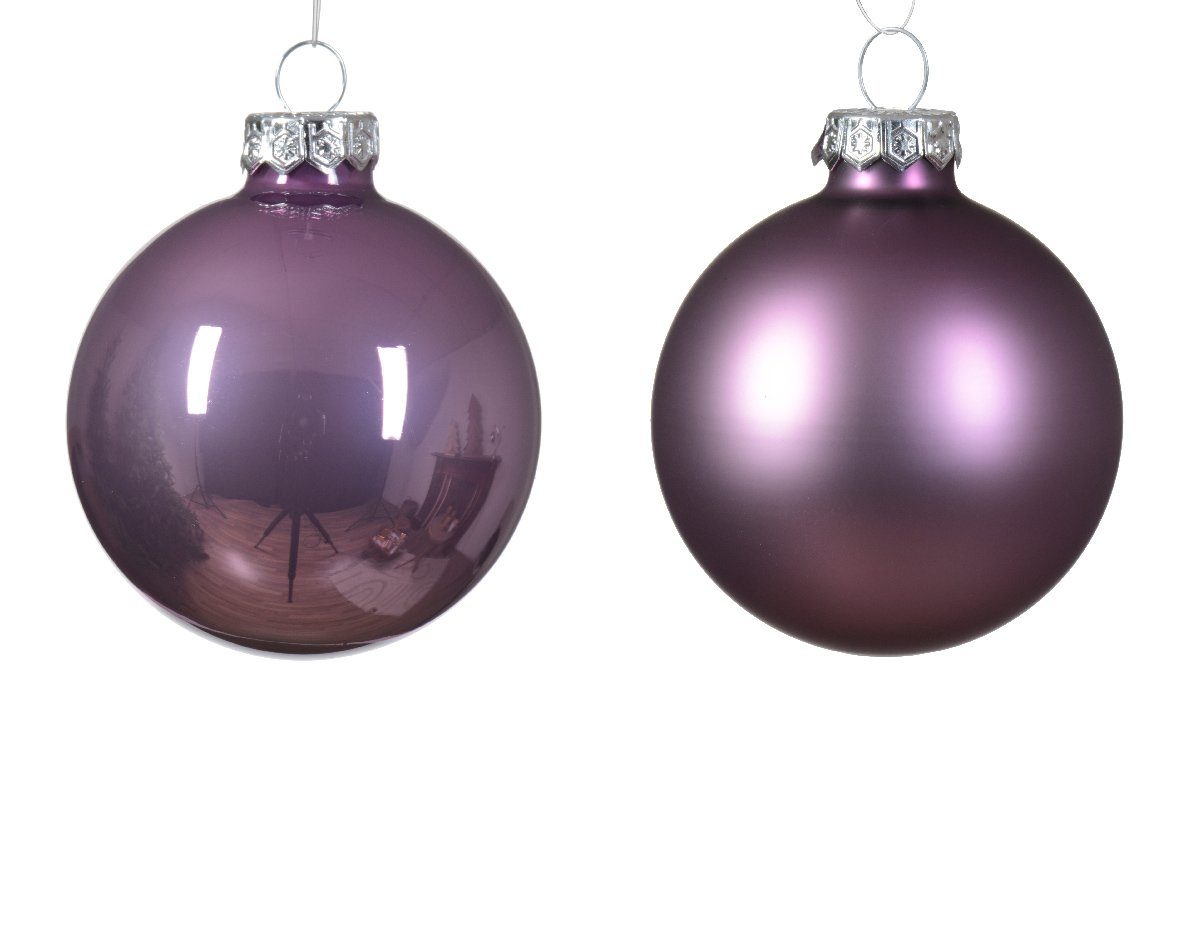 Decoris season decorations Weihnachtsbaumkugel, Weihnachtskugeln Glas x Kristall Stück Lila 20 - 6cm