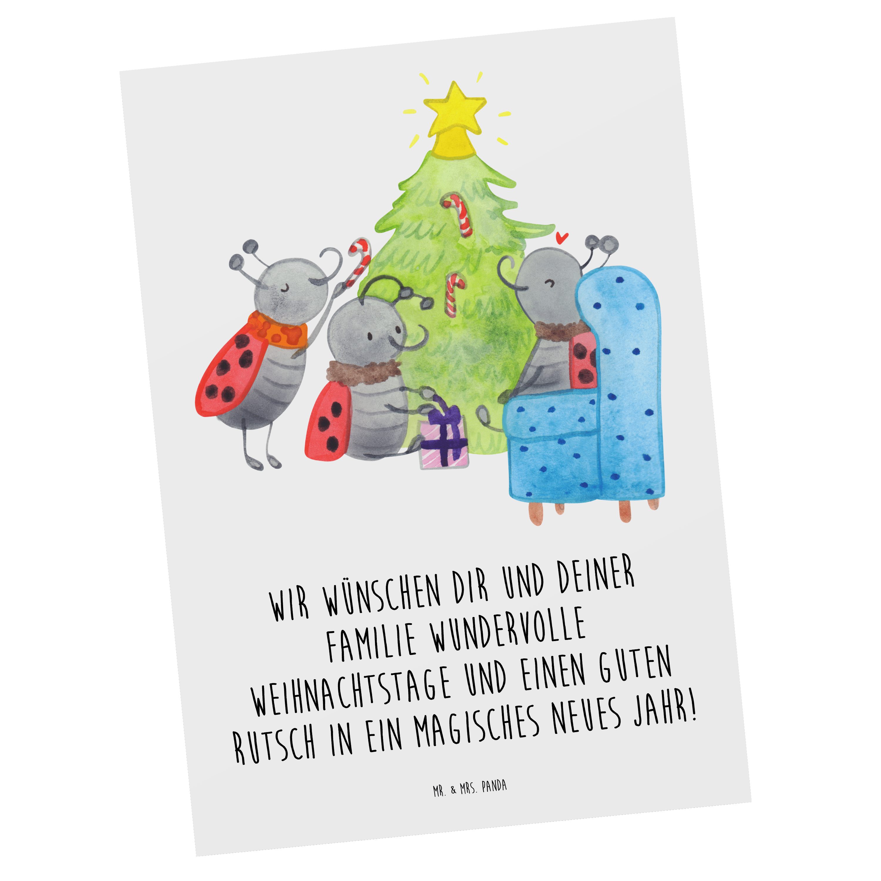 - A Panda & Weihnachten Geschenk, - Weiß Einladung, Mr. Mrs. Pfefferminzstange, Postkarte Smörle