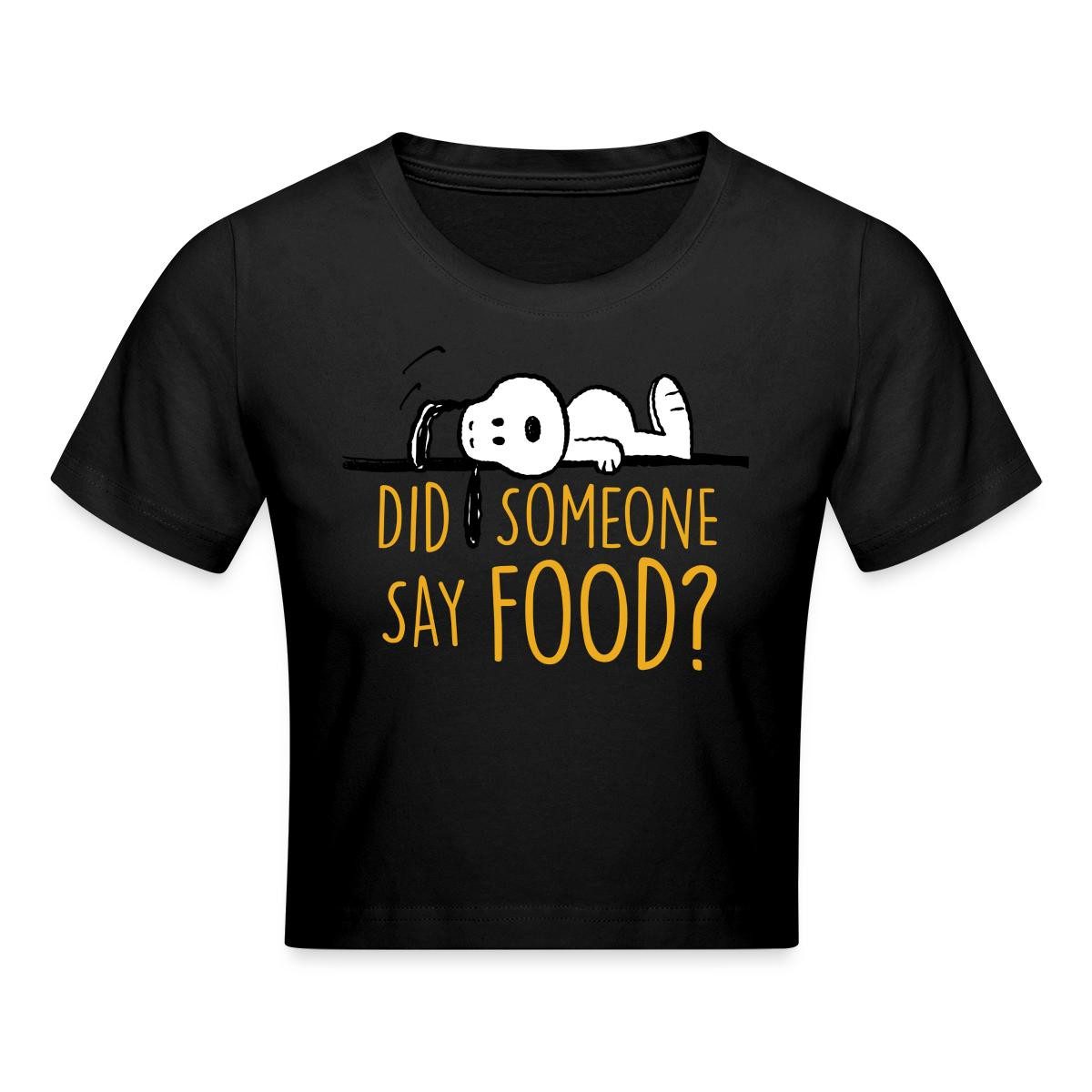 Spreadshirt T-Shirt Peanuts Snoopy Ich Hab Hunger Lustiger Spruch Crop Top (1-tlg)