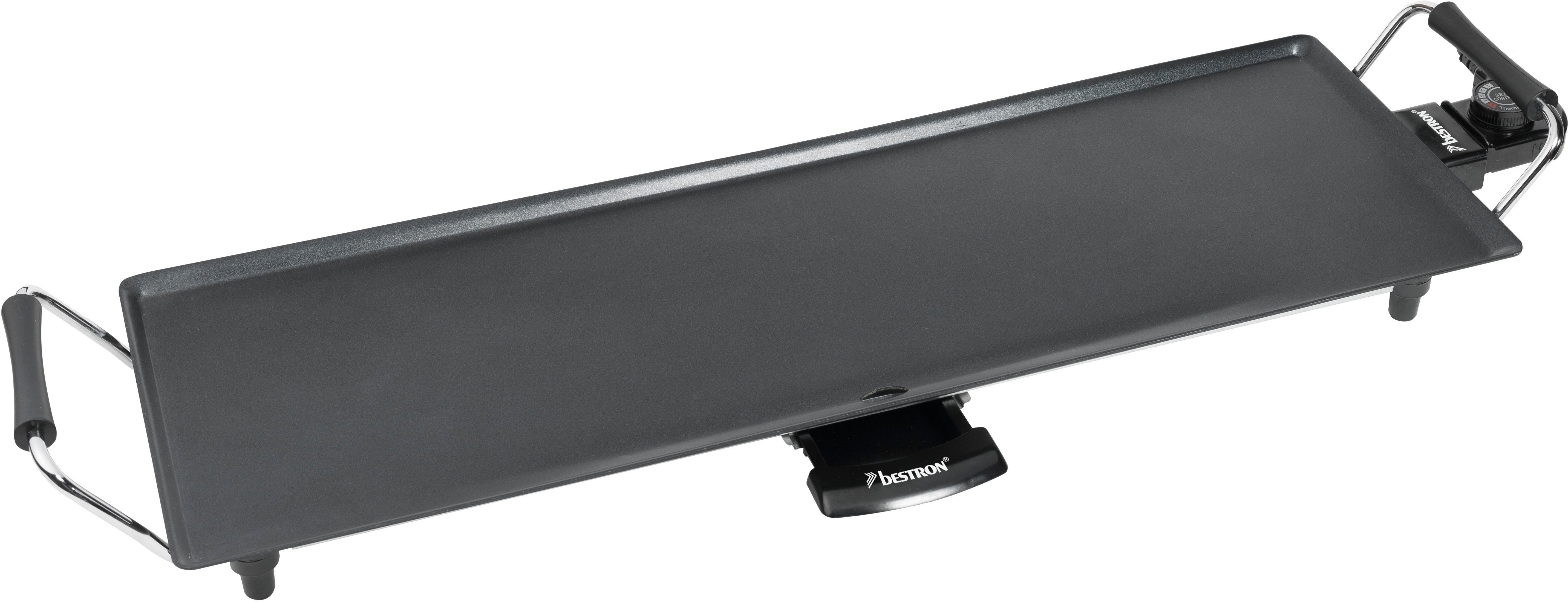Schwarz Planchagrillplatte, 1000 mit elektrische ABP603 W, Antihaftbeschichtung, bestron Teppanyakigrill XL