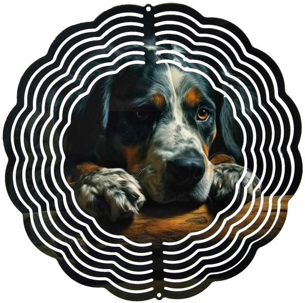 Ladreas Windspiel Edelstahl 3D Windspiel Windspinner 20cm Hütehund WI147