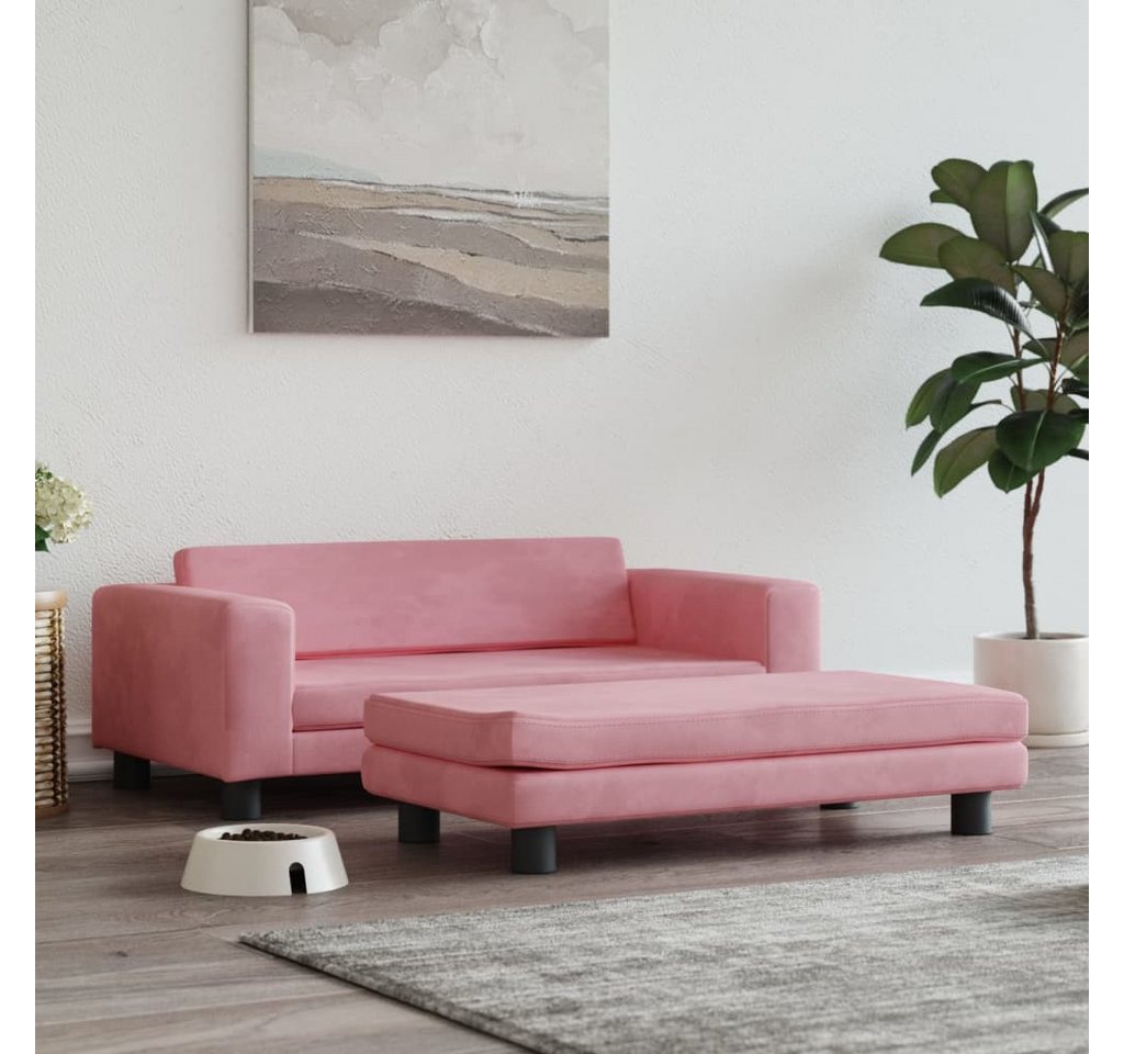 Thumbnail - vidaXL Tierbett, Hundebett mit Verlängerung Rosa 100x50x30 cm Samt