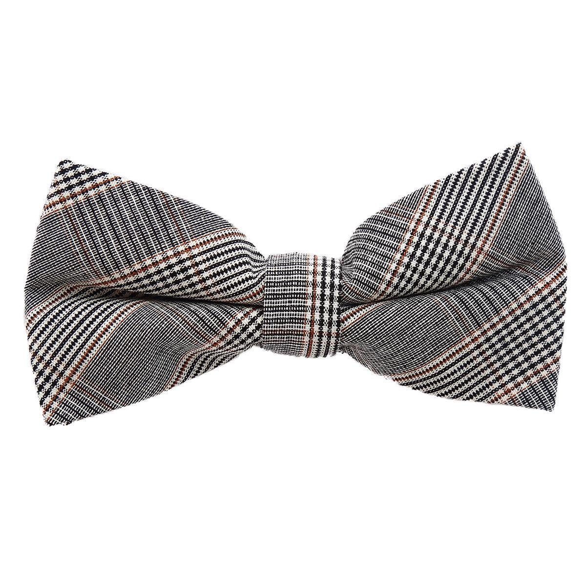 DonDon Fliege 12 x 6 cm kariert aus Baumwolle Retro Style (Packung, 1-St) bereits gebunden, verstellbar, kariert, Tweed-Look