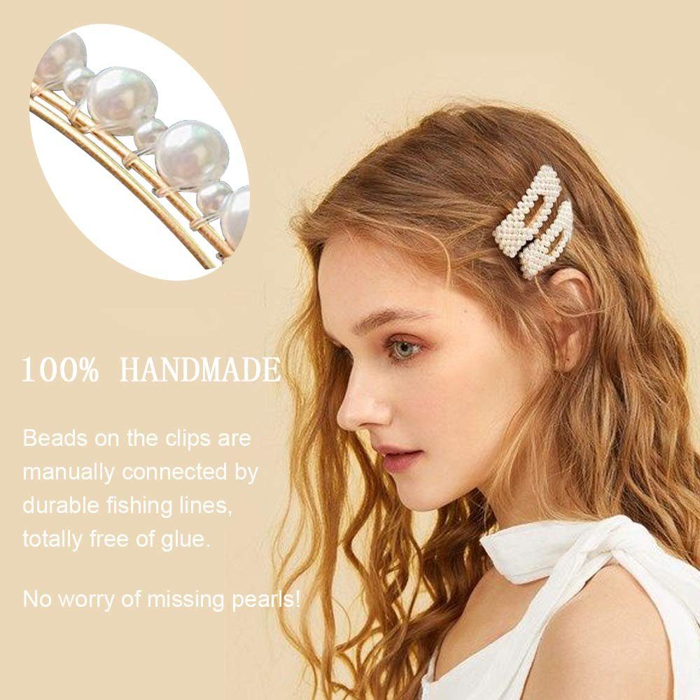 Haiaveng Haarclip eleganten Haarspangen und Mädchen Perlen, Partys, sehr für und Gold schön für Hochzeiten und Damen