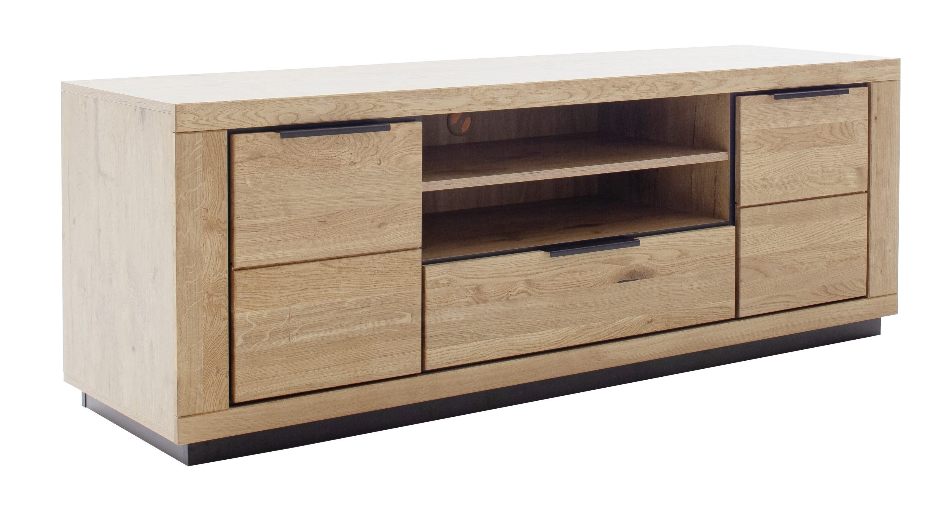 freiraum Lowboard GRENO, in natur geölt, Wildeiche teilmassiv - 183x65x54cm (BxHxT)