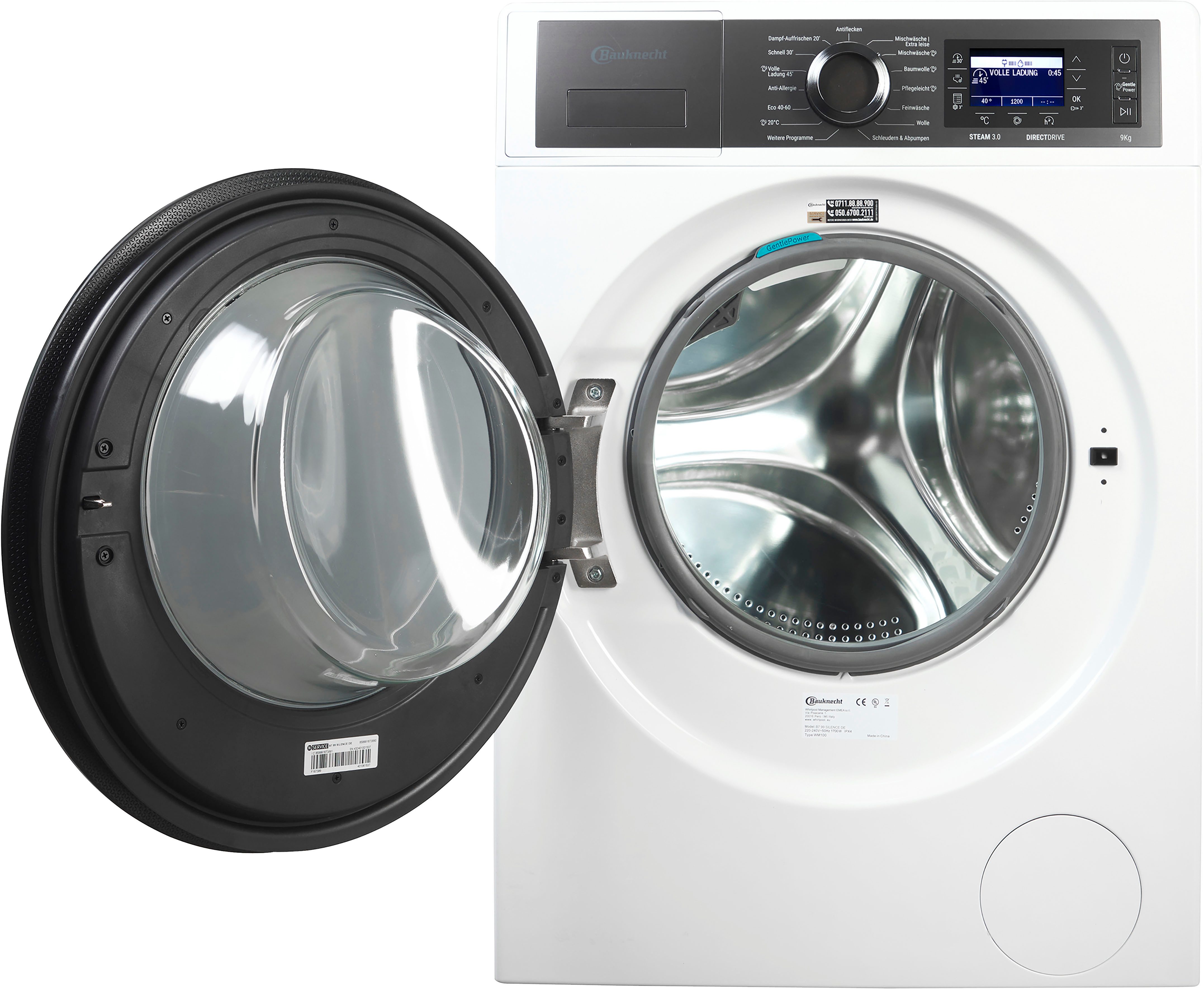 BAUKNECHT Waschmaschine B7 99 SILENCE DE, 9 kg, 1400 U/min