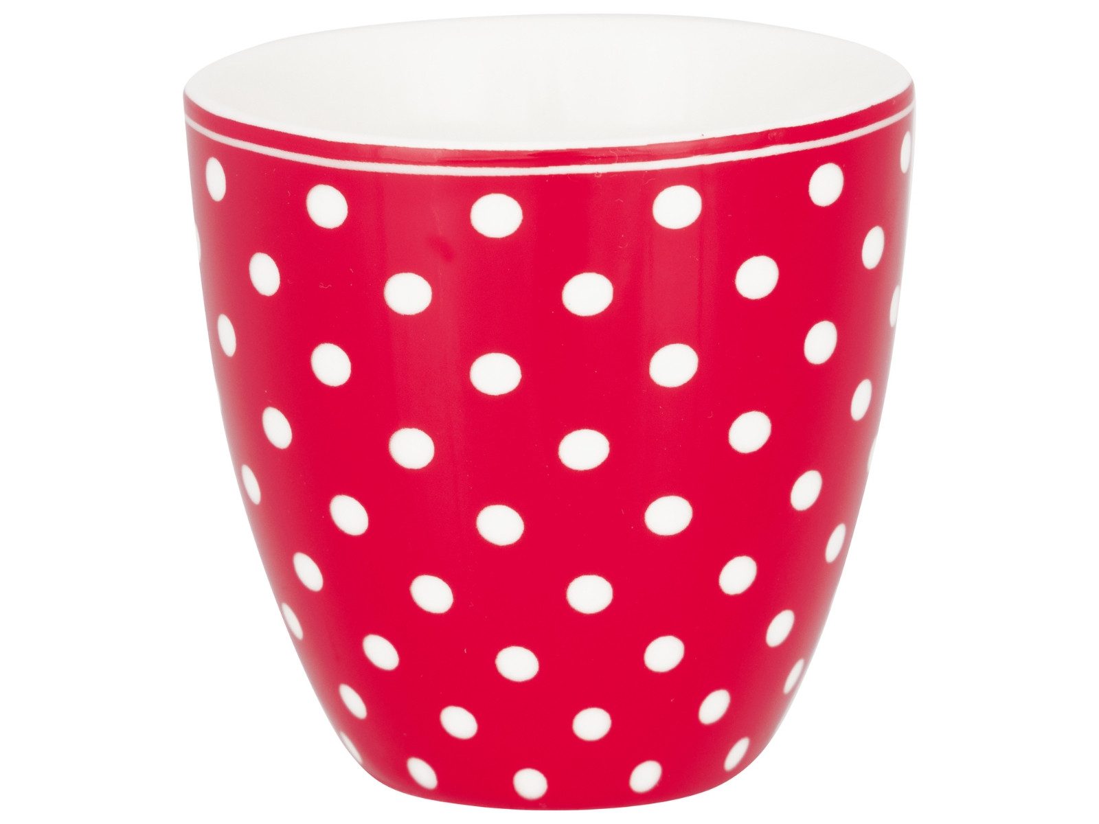 Greengate Espressotasse Dotty Mini Latte Cup red 0,13l, Steingut