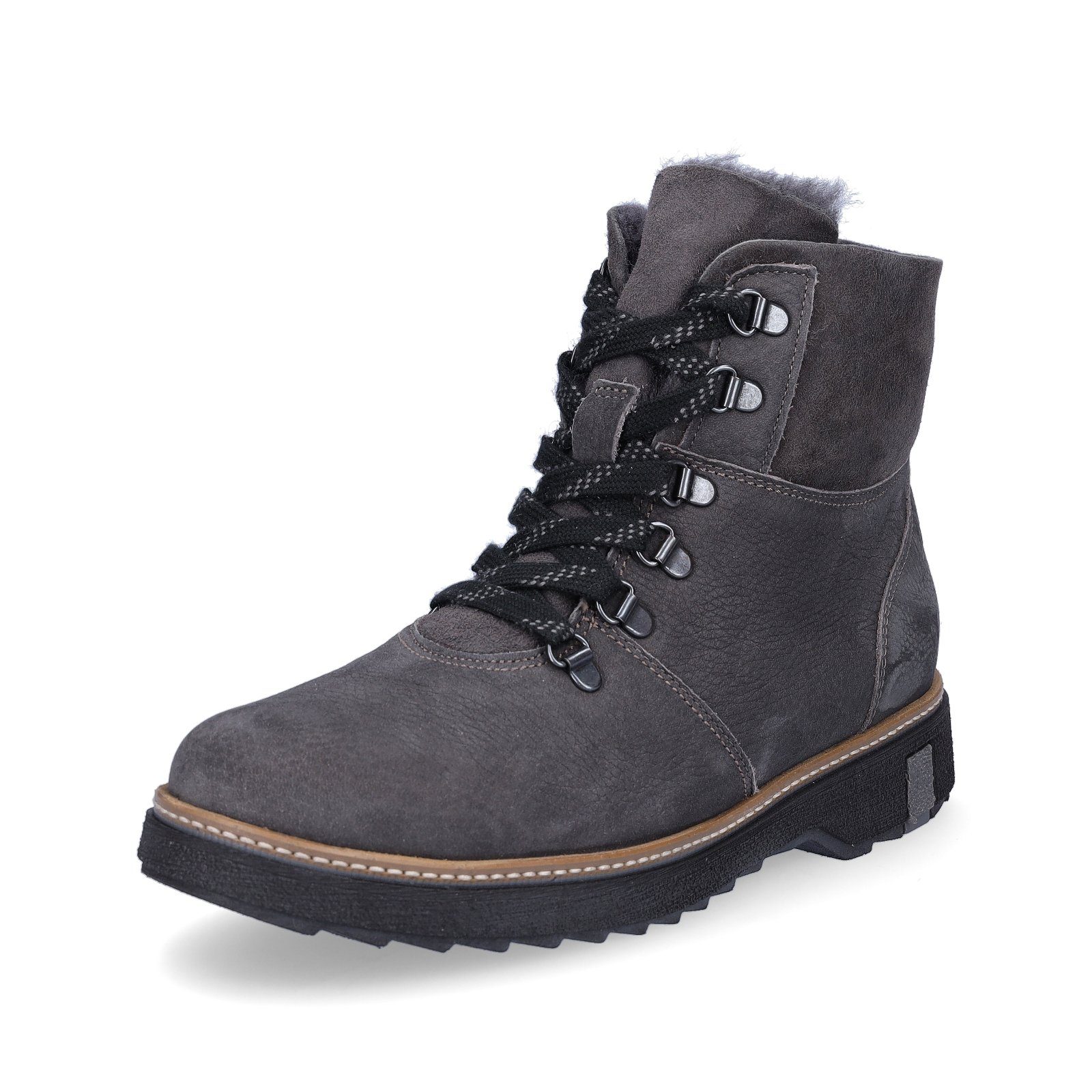 Waldläufer Damen Leder Schnürboot grau Schnürboots