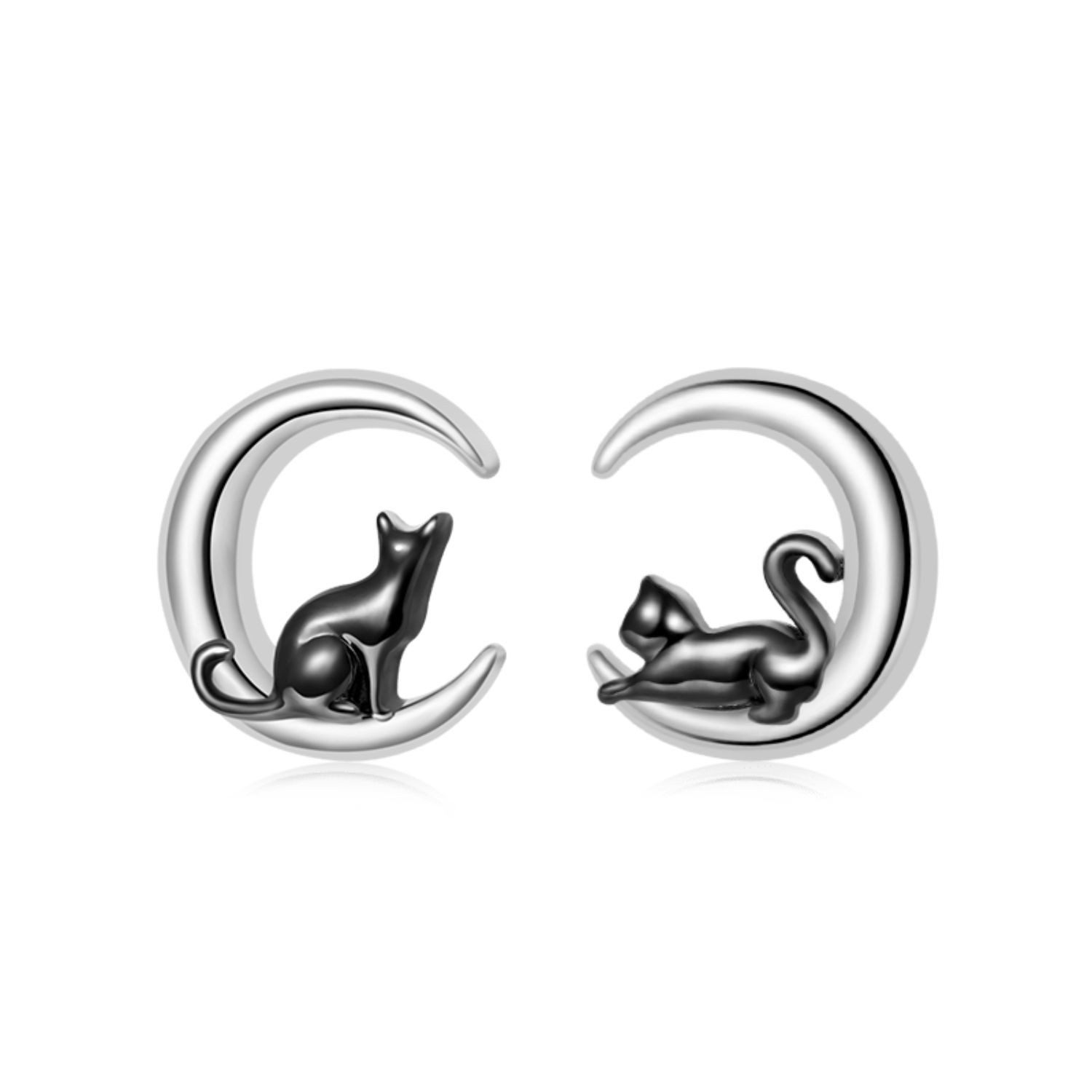 Gnoce Ohrring-Set Gnoce Ohrstecker Katze & Mond HOE486