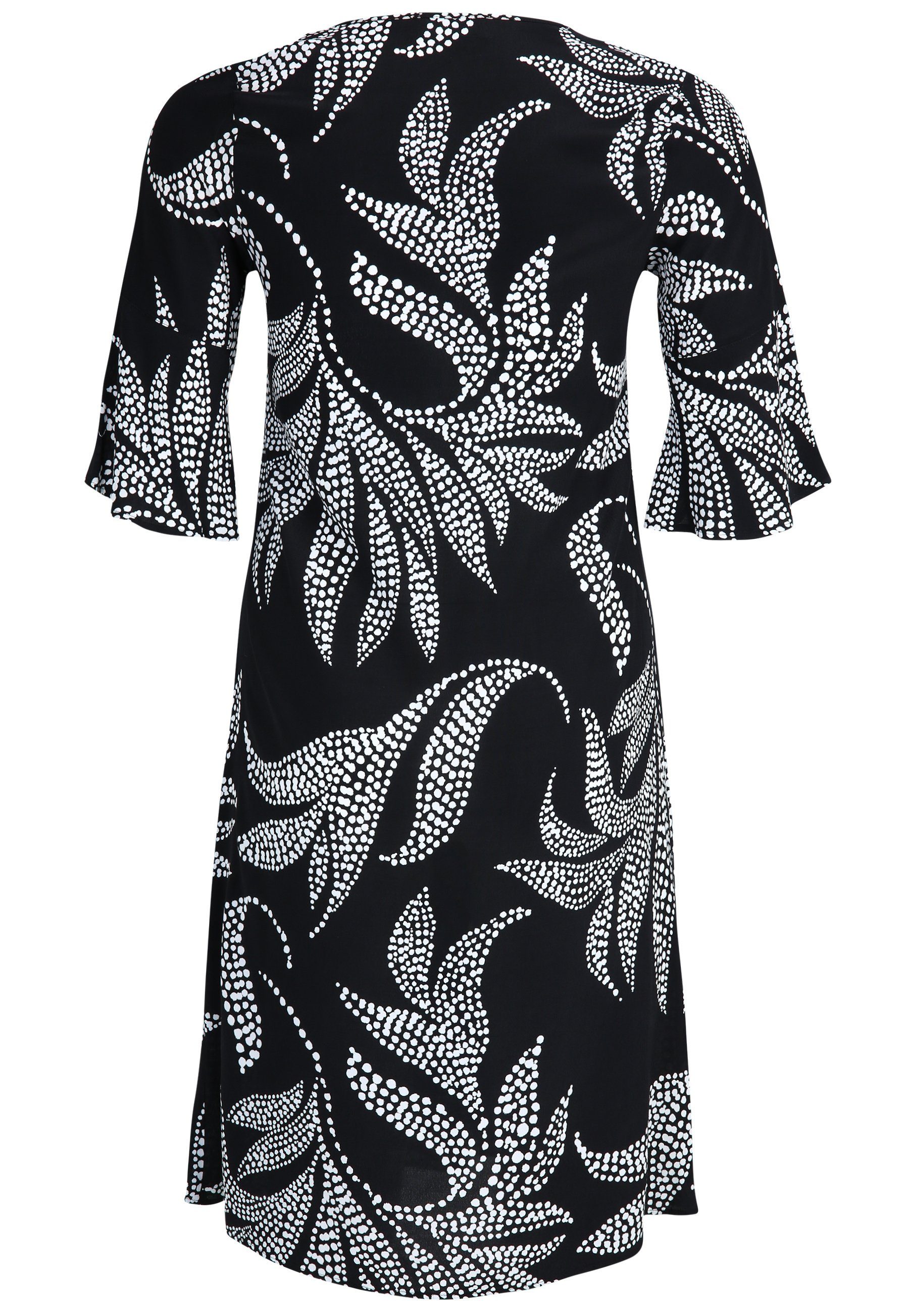 Streich mit Druckkleid Blätter-Print Kleid Doris