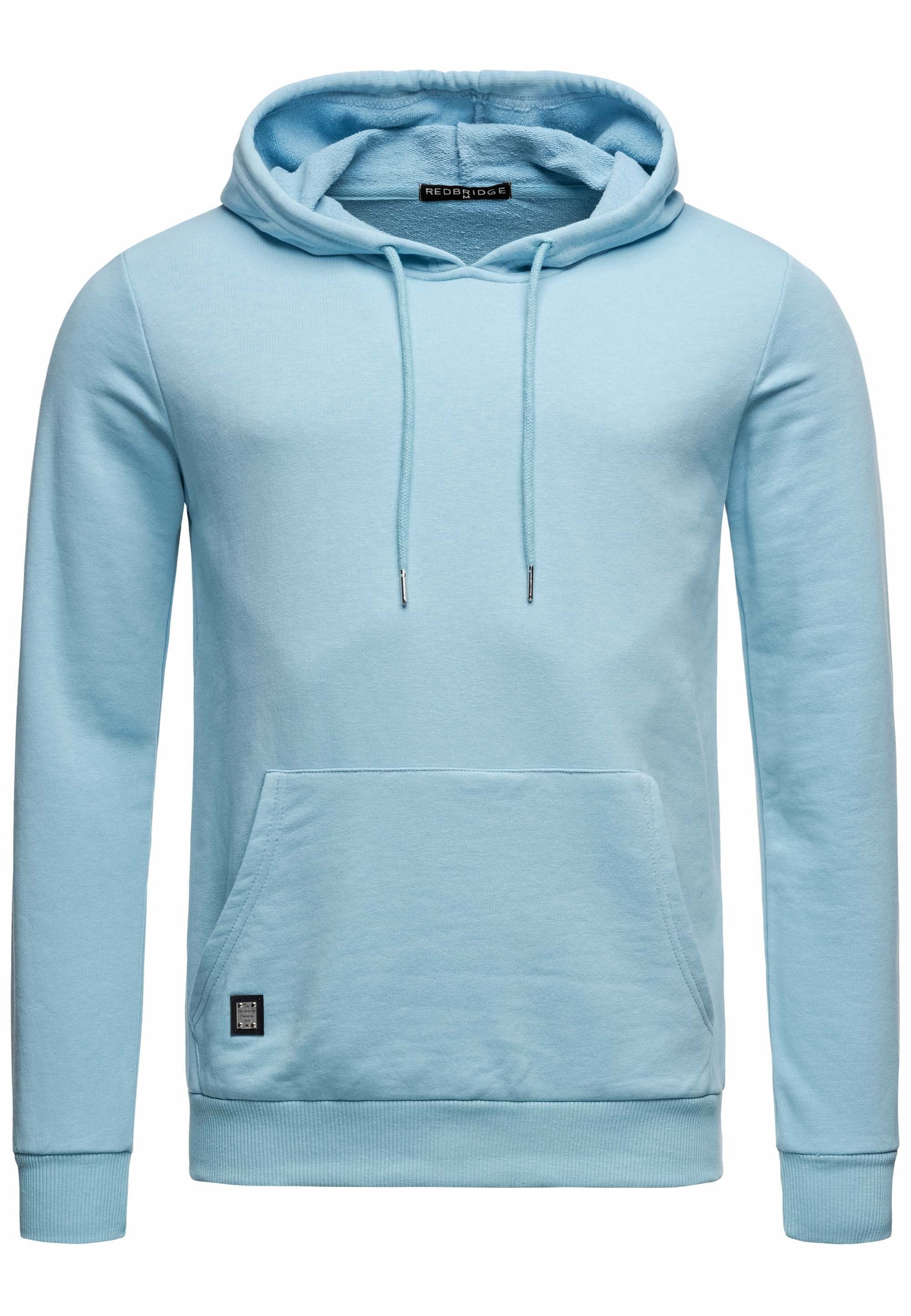 RedBridge Kapuzensweatshirt Hoodie mit Kängurutasche Premium Qualität Blau
