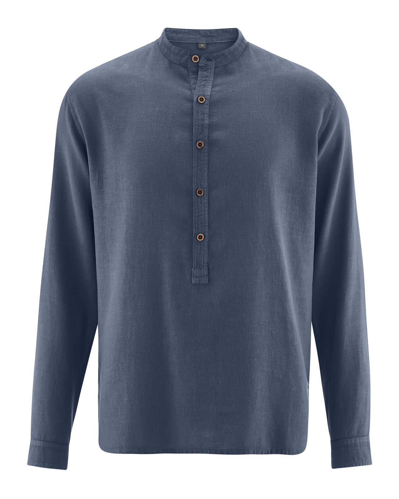Langarmhemd Stehkragen Schlupfhemd Hanf/Biobaumwolle Casual Fit