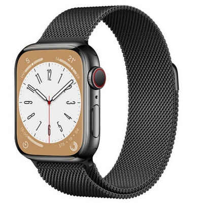 SmartUP Smartwatch-Armband Годинникиarmband für Apple Watch 1-9 / SE Metall Milanese Edelstahl, Milanese Armband für 38/40/41mm und 42/44/45/49mm