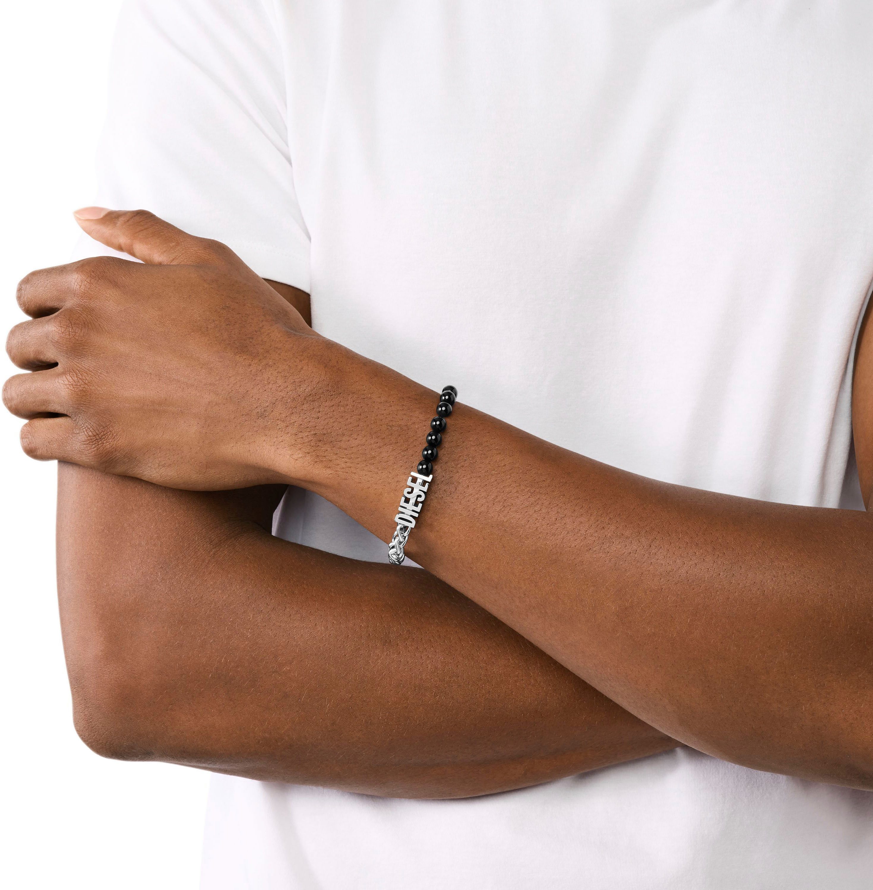 Diesel Armband Schmuck Geschenk Edelstahl Armschmuck Armkette FONT, mit Achat