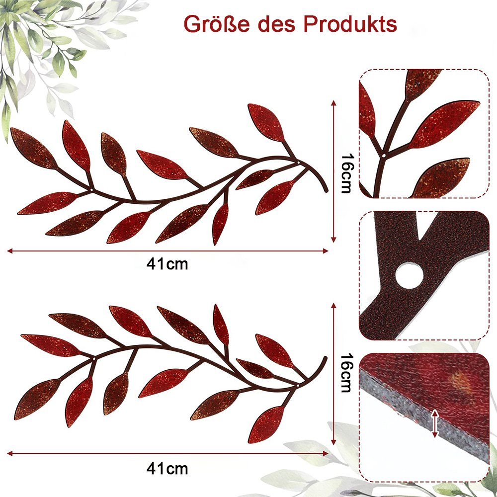 NUODWELL Wanddekoobjekt 2 Stück Metall Baum günstig online kaufen