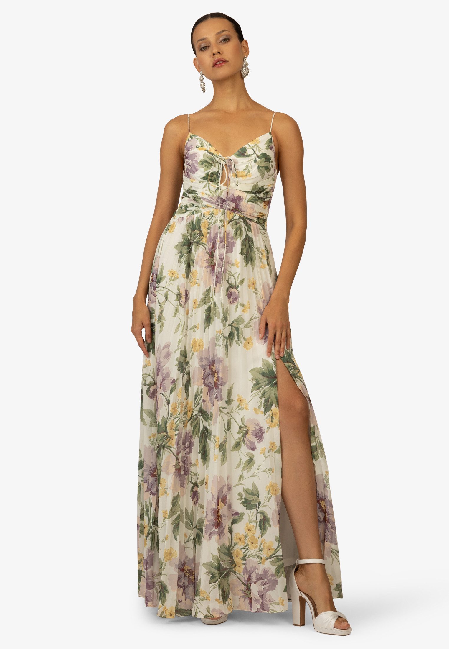 Kraimod Abendkleid mit Plissee und Spaghettiträgern günstig online kaufen