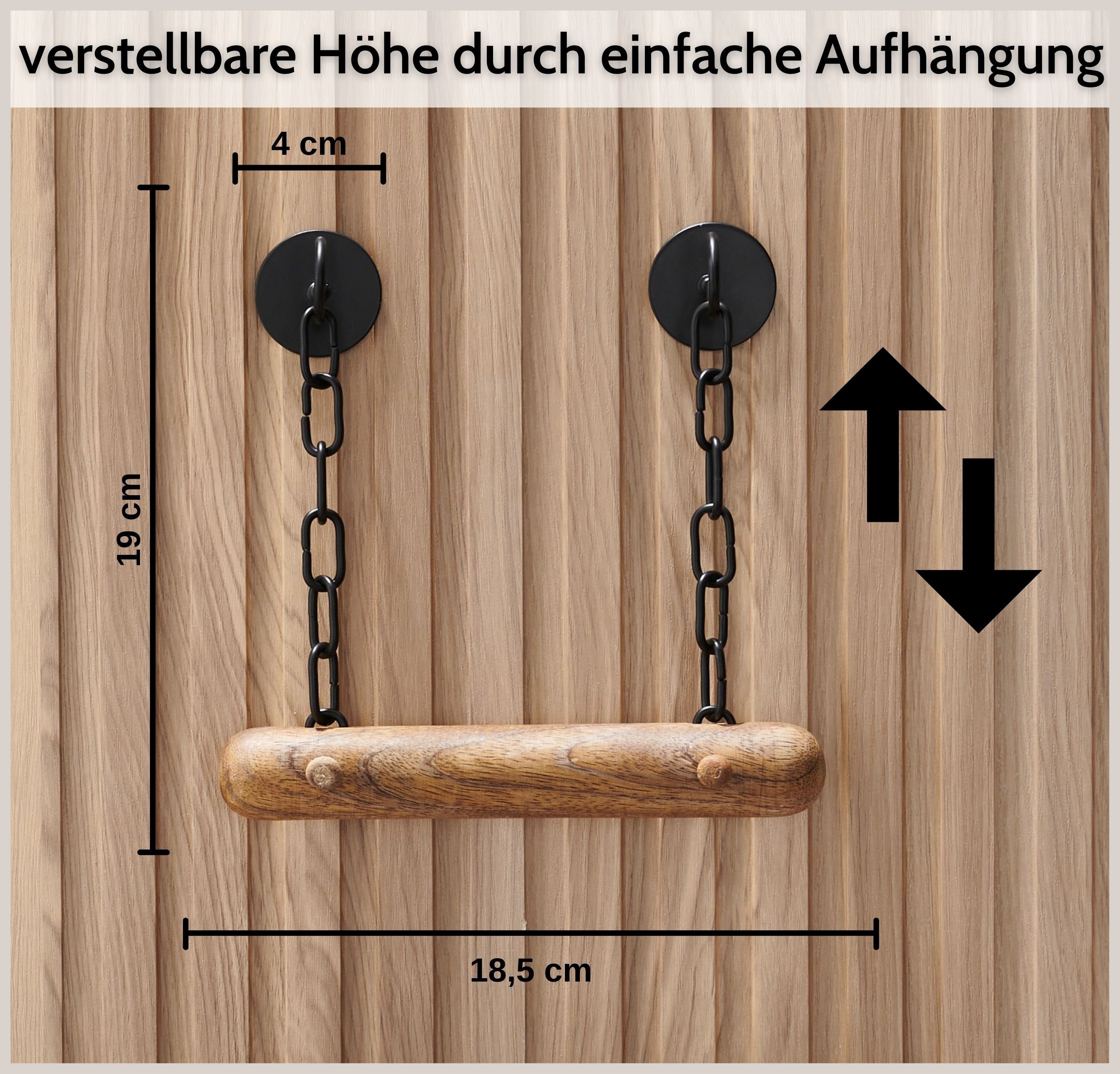 DEKAZIA Toilettenpapierhalter ohne Bohren, WC Papierhalter selbstklebend, Klorollenhalter Holz (Holz und Edelstahl, 5 Modelle, inkl. Klebepads / Montagematerial – Bild 5 von 5