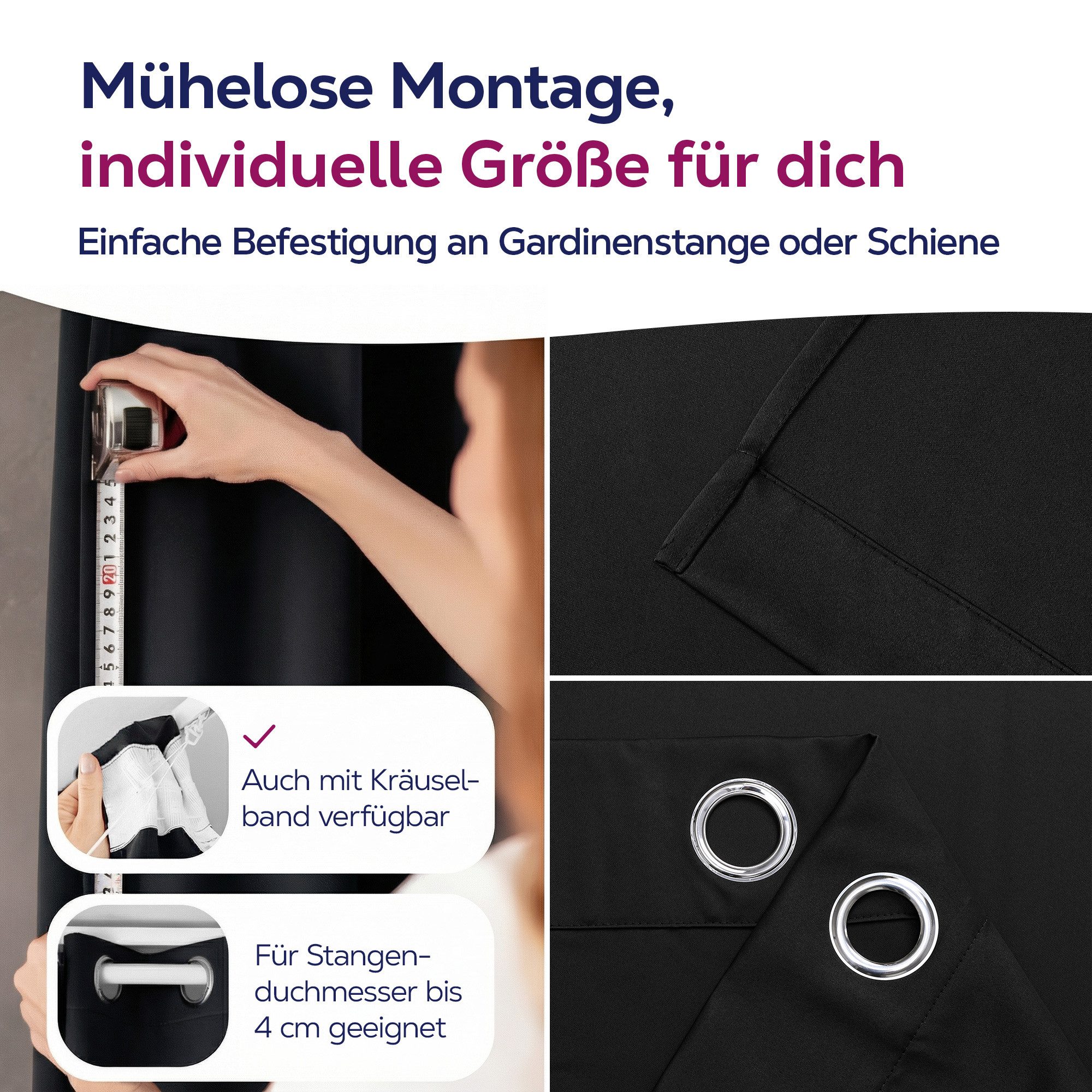 Beautex Verdunkelungsvorhang mit Ösen Vorhang, Gardine blickdicht abdunkelnd (1 St), Ösen, verdunkelnd, Blackout, blickdicht, waschbar, Ösenaufhängung, Farbwahl – Bild 5 von 5