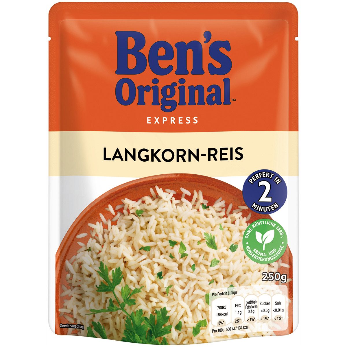 Ben's Original Reis, Bens Original Express Langkorn Reis fertig in 2 Minuten 250g 6er Pack
