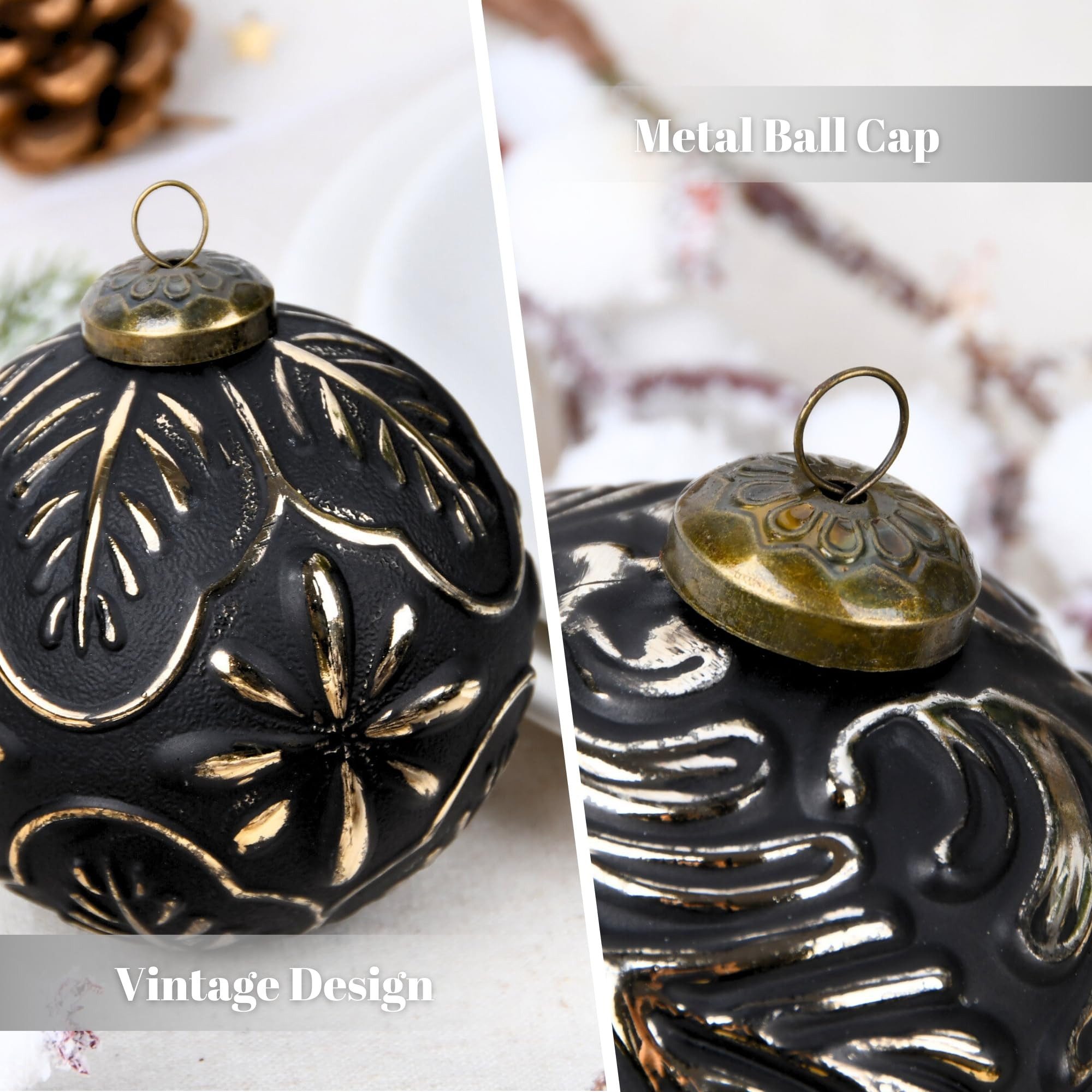 CLTYQ Weihnachtsbaumkugel 12 Stück Vintage-Weihnachtsschmuck für Baumschmuck 80 mm (12 St), Weihnachtskugel-Ornamente, Weihnachtsdekoration – Bild 2 von 5