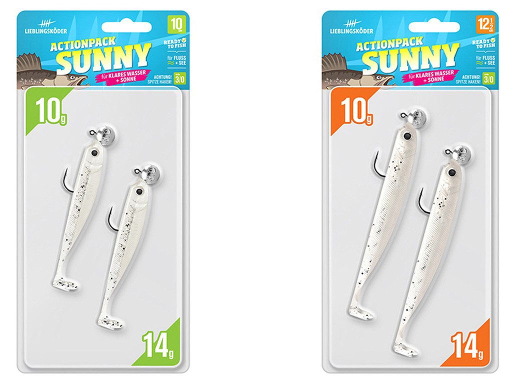 Lieblingsköder Kunstköder Zander Set Gummifisch & Wobbler - Sunny - Lieblingsköder, (Zanderset Sunny, 5-St. Farbe Sunny), Effektiver Lauf, Exzellente Verarbeitung