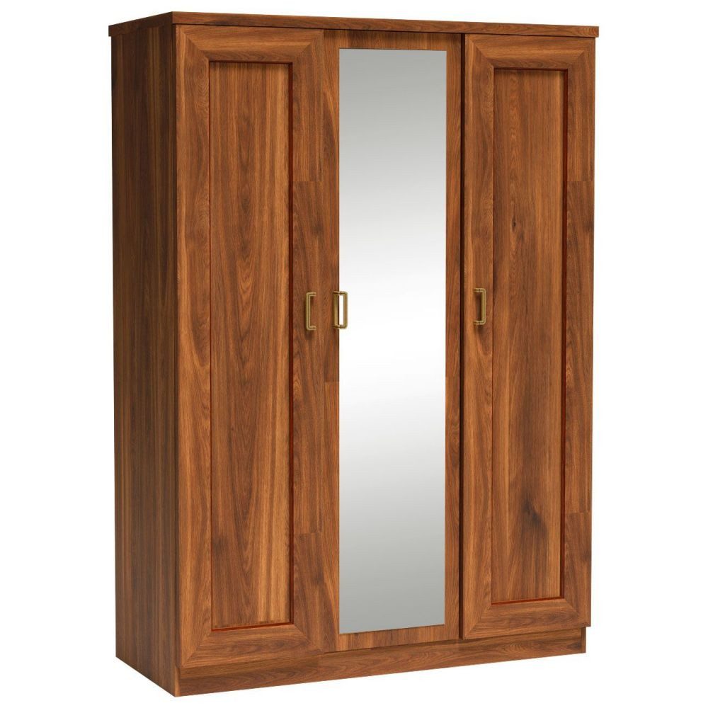 Lomadox Kleiderschrank TEORA-161 in Alteiche Eiche braun Spiegeltür 134,5x190,5x57 cm