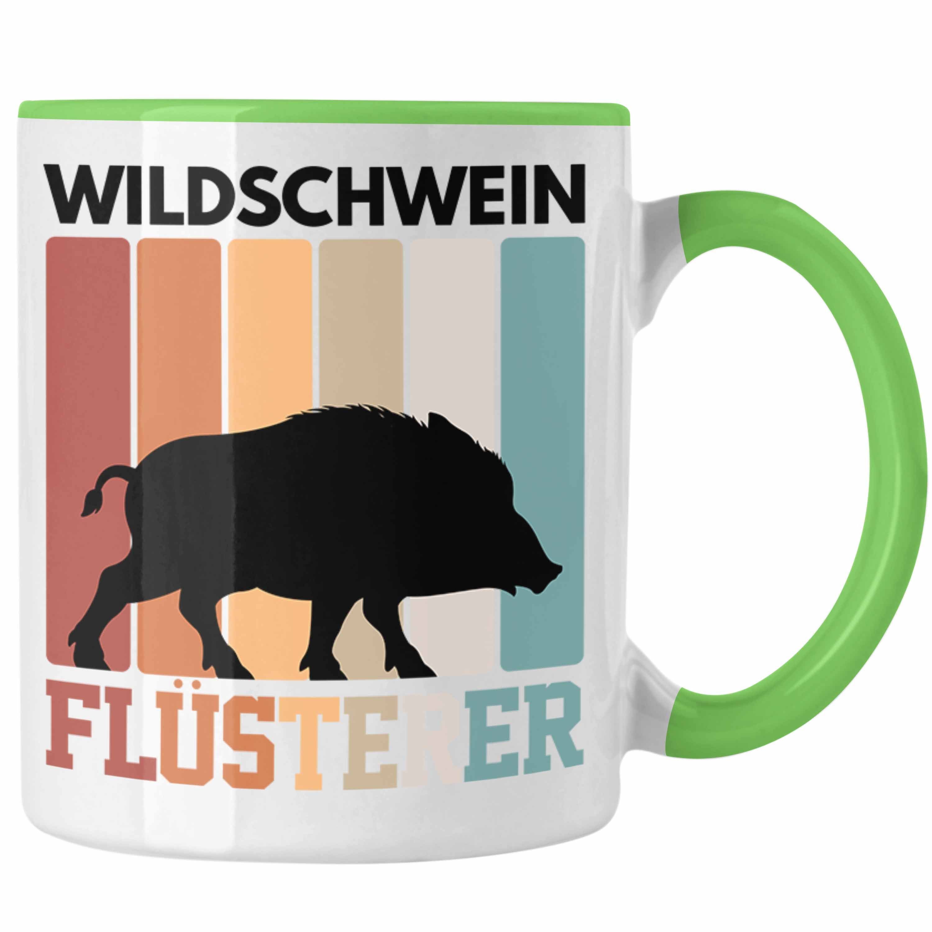 Trendation Tasse Trendation - Jäger Tasse Geschenk Wildschwein Flüsterer Lustige Gesche Grün | Teetassen
