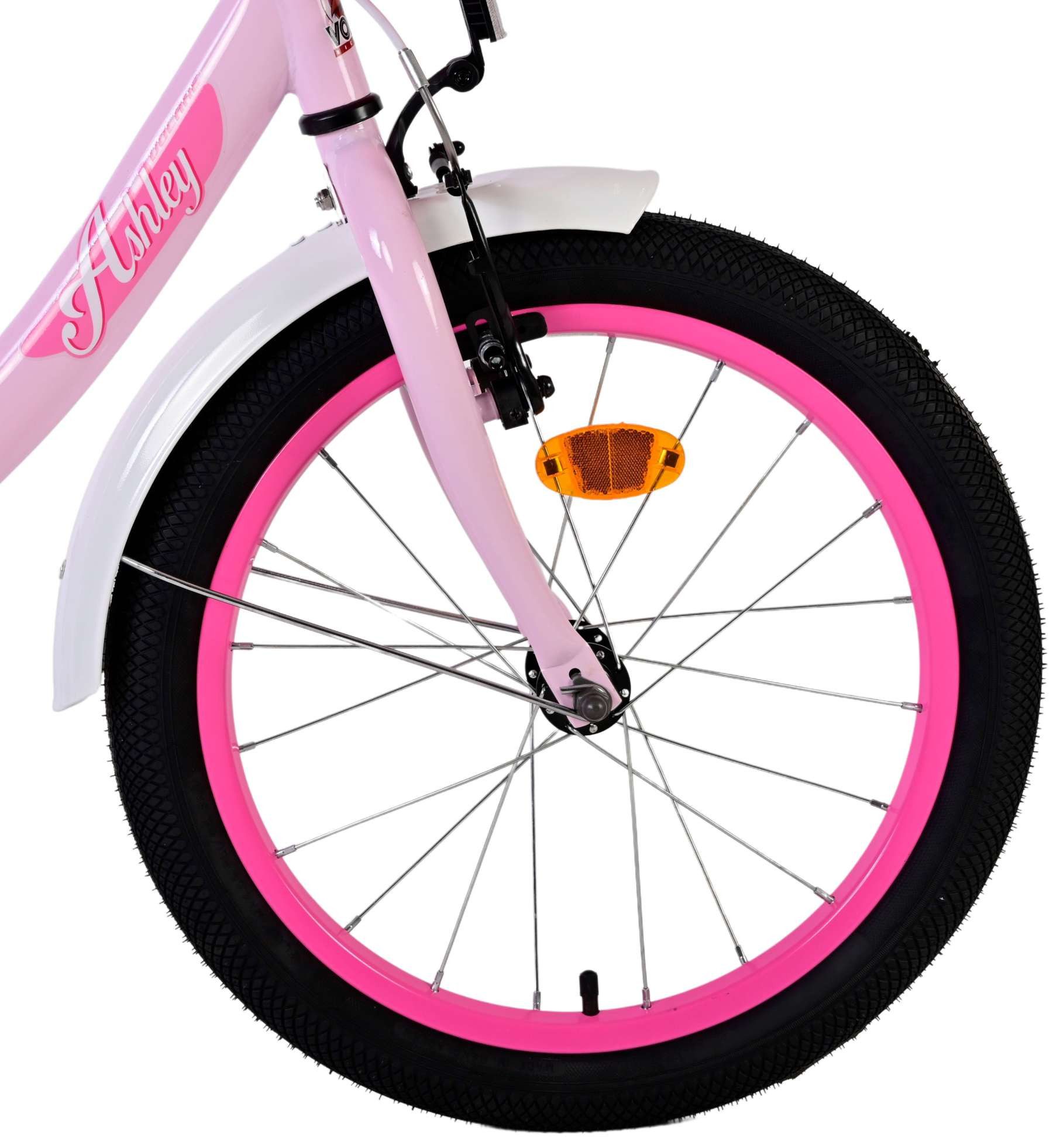 Volare Kinderfahrrad Volare Ashley - Mädchen - 18 Zoll - Rosa, Geschlossener Kettenschutz, abnehmbare Stützräder