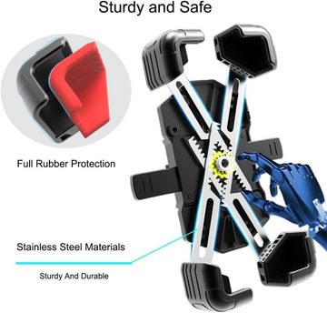 CoolBlauza Fahrrad-Handyhalterung - 1 Sekunde Auto-Lock für einfache Installation Handy-Halterung, (1-tlg., Geeignet für 4,5-7,0-Zoll-Handys, Kompatibel mit Lenkerrohren 15-30mm)