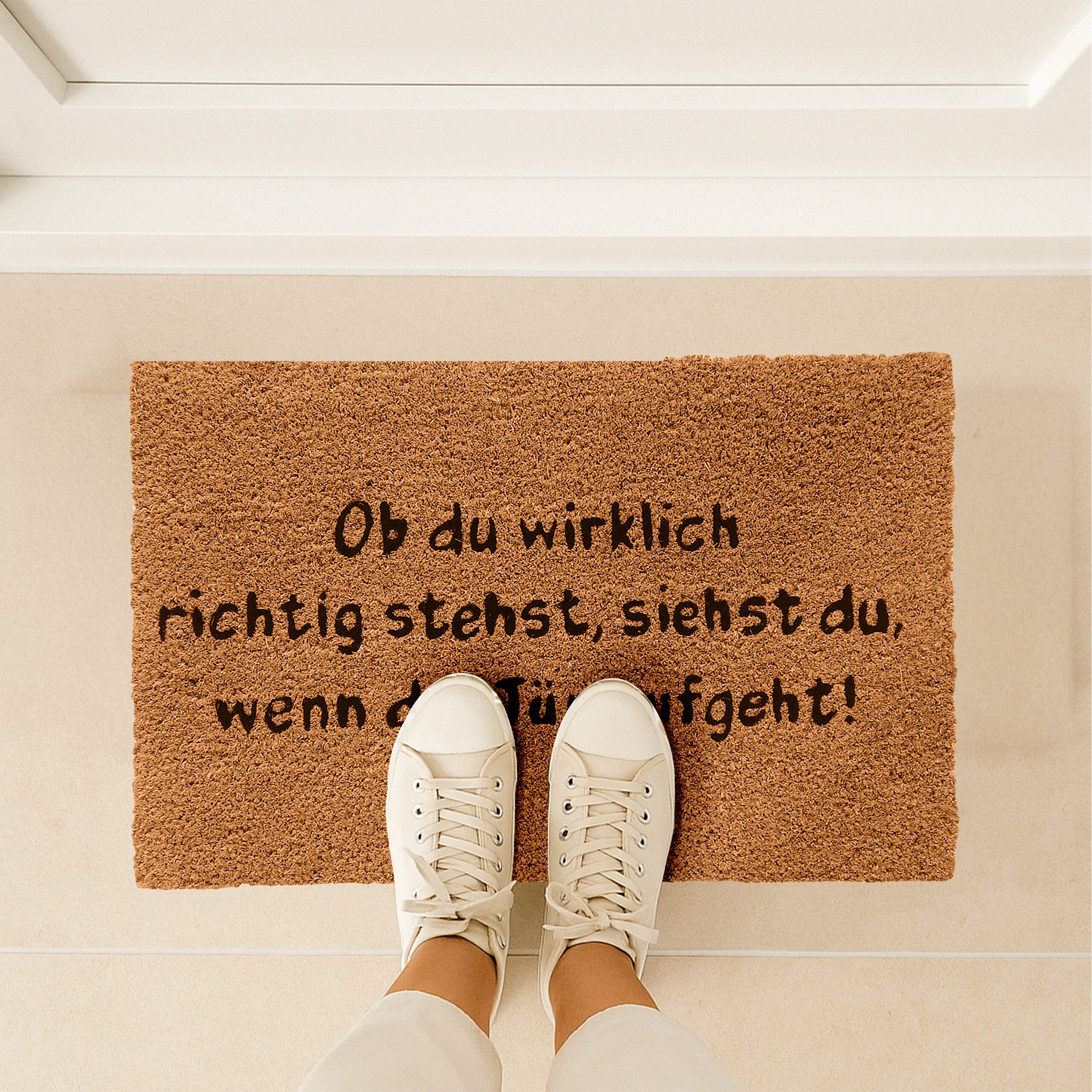 relaxdays Fußmatte Ob du wirklich richtig stehst, rechteckig, Höhe: 15 mm