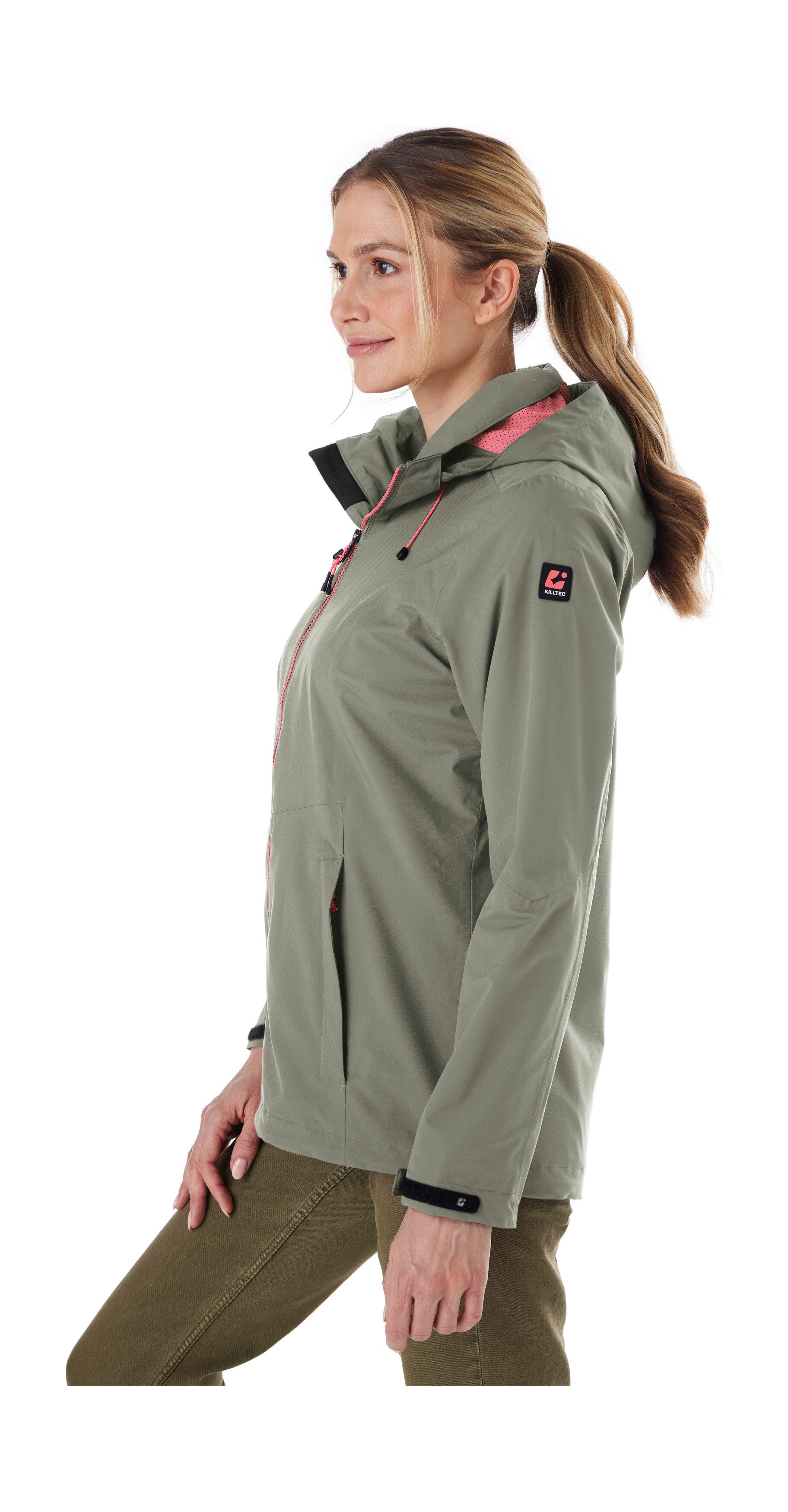 Killtec Outdoorjacke Damen Regenjacke OOKS 1 Leichte, wasser- und winddichte Jacke, atmungsaktiv, abnehmbare Kapuze