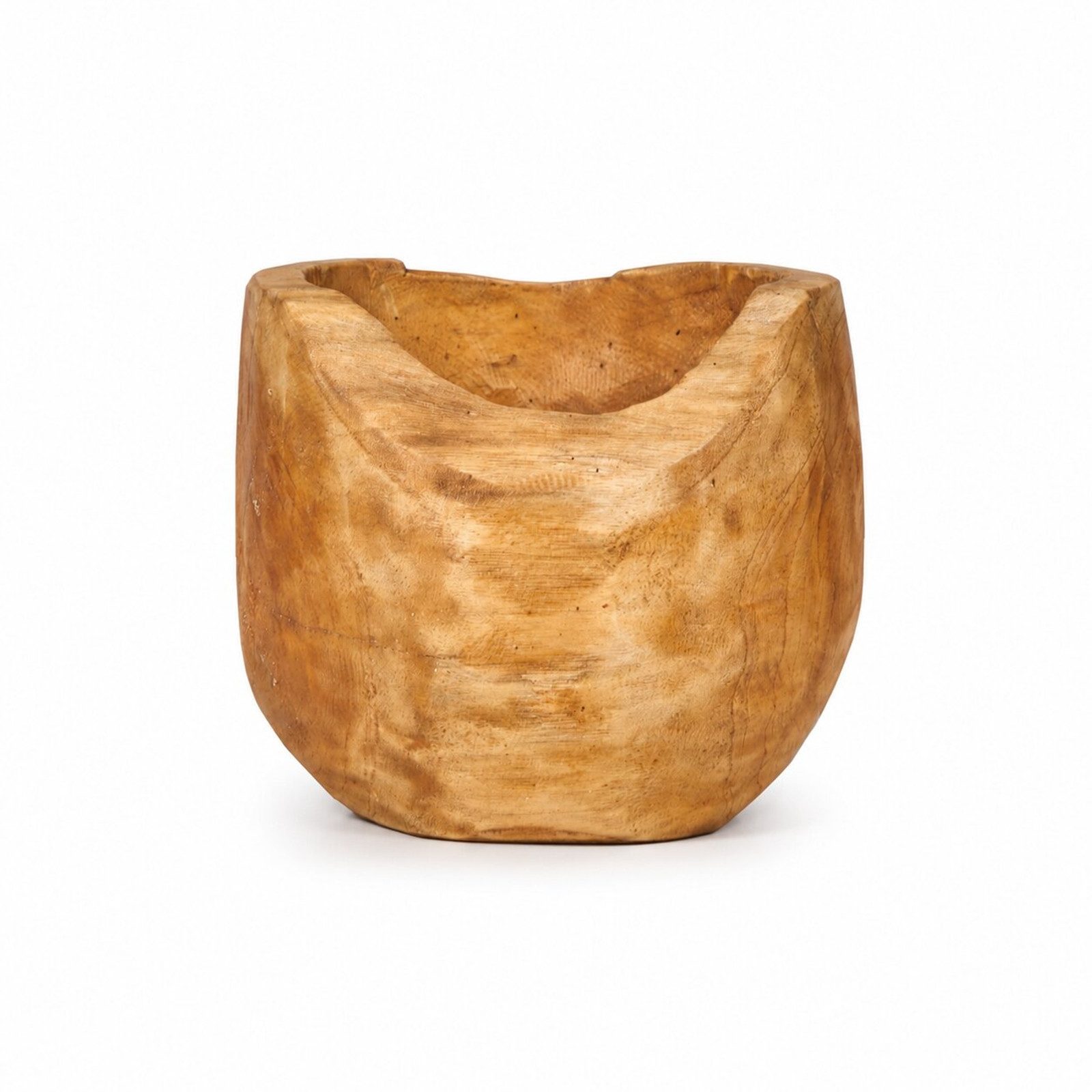 CREEDWOOD Dekoschale TEAK VASE "LIVA", Holz massiv, 20 cm, Holz Blumentopf, Holz Schale