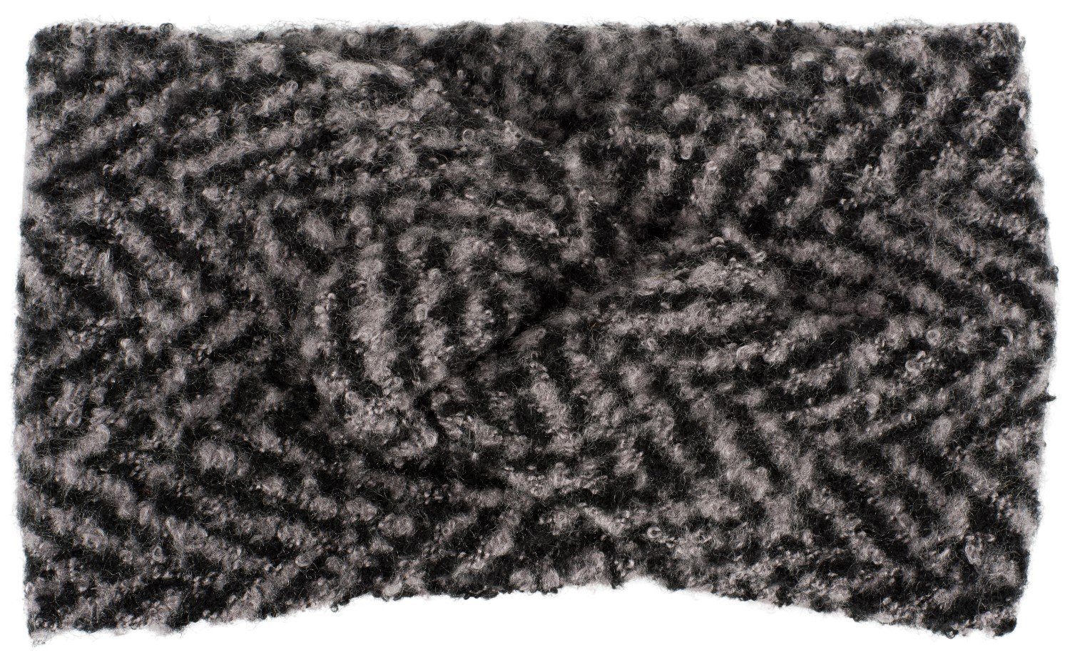 styleBREAKER Stirnband (1-St) Web Stirnband mit Zacken Muster und Twist Knoten Schwarz-Grau