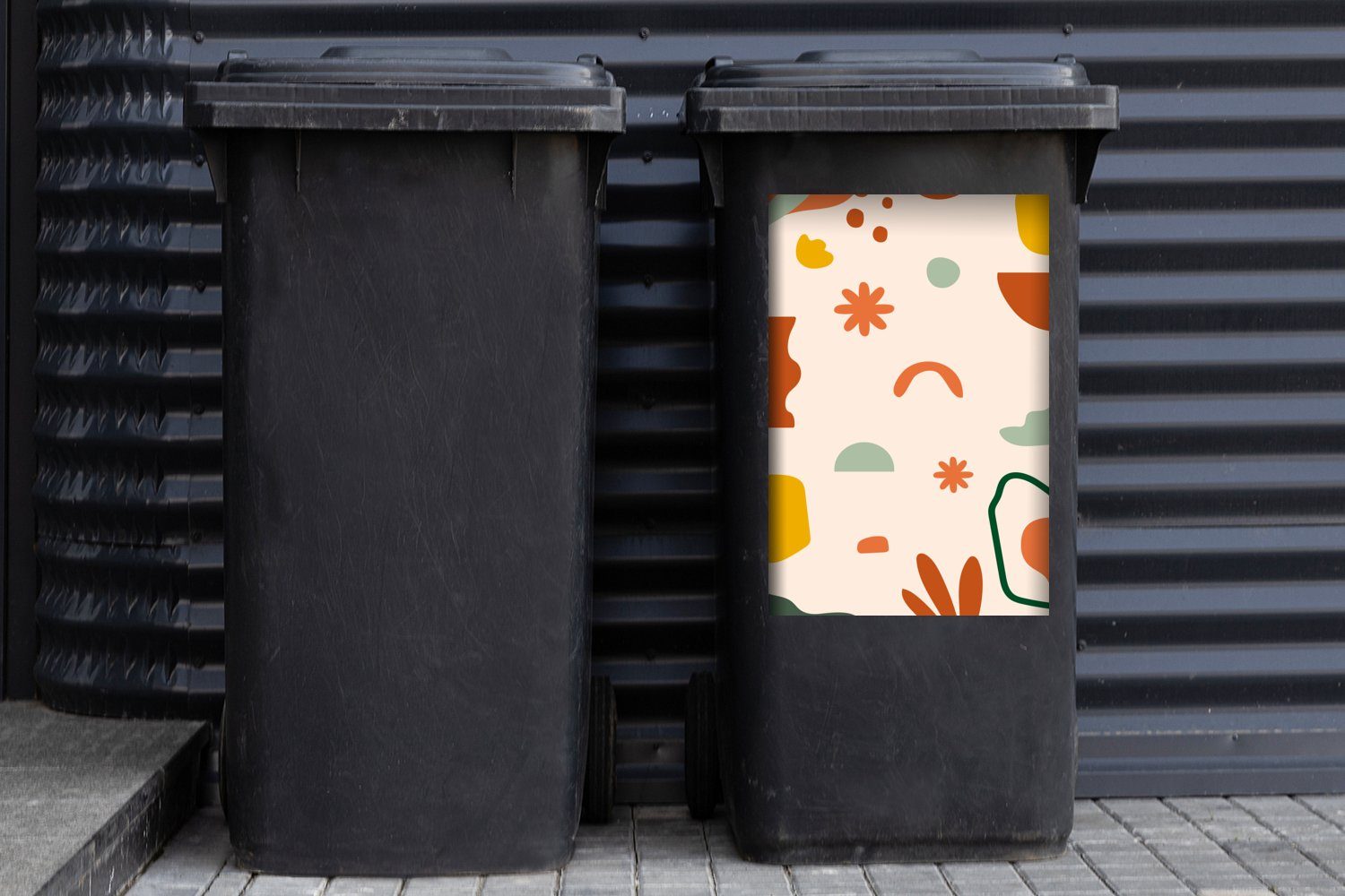 MuchoWow - Mülltonne, Wandsticker (1 - Container, Sommer Mülleimer-aufkleber, Sticker, Design St), Abfalbehälter Abstrakt
