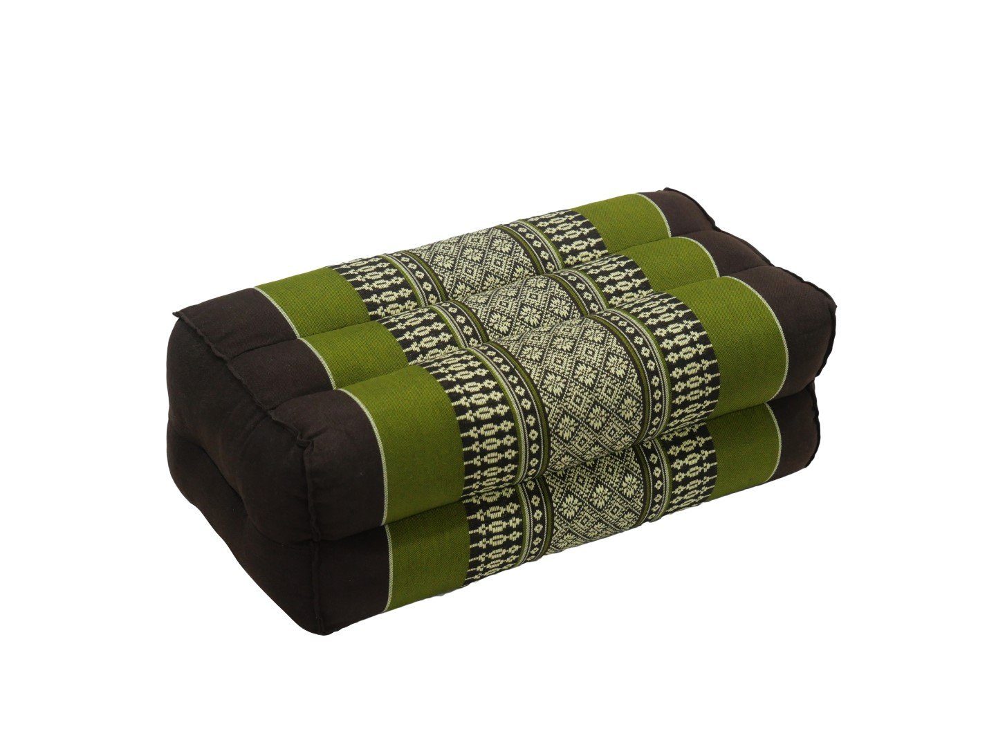 Yogakissen Meditationskissen Yogakissen Thaikissen braun-grün, angenehm, unterstützend, Stützkissen rechteckig