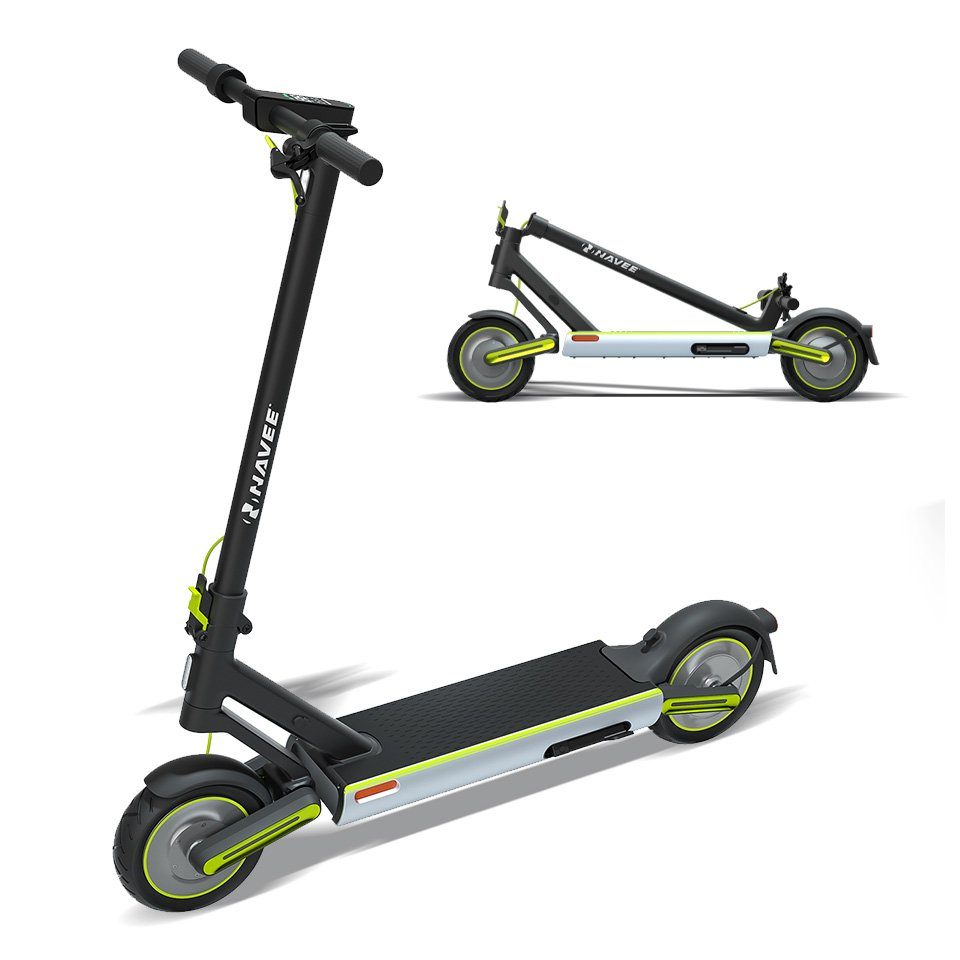NAVEE E-Scooter klappbar, 3 Fahrmodi, mit Straßenzulassung ABE, bis 120 kg, 20,00 km/h, IPX5 wasserdicht, Doppel-Federungssystem & Bremsen, App-Steuerung