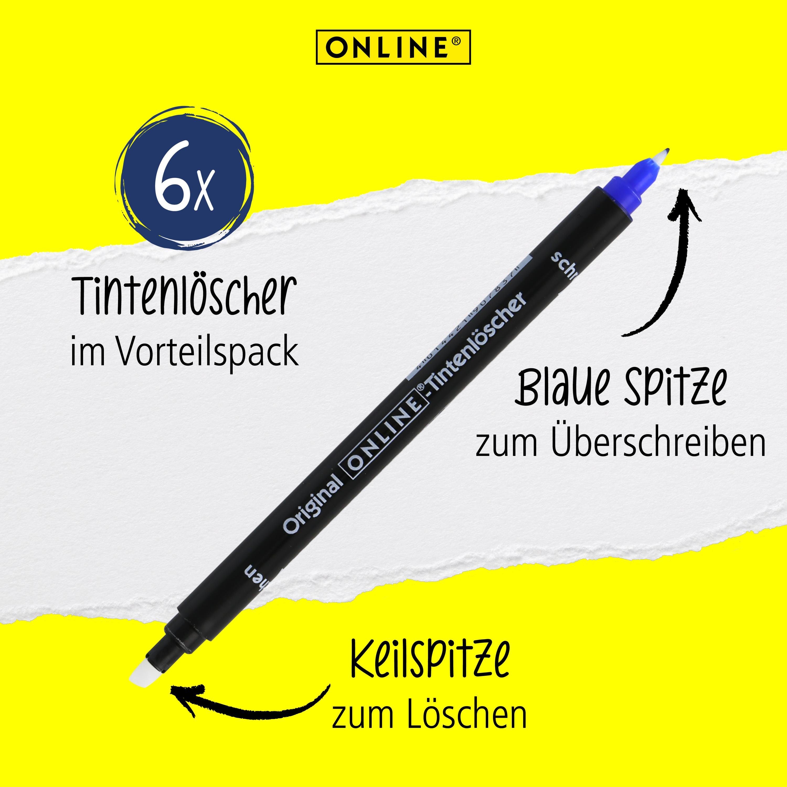 Online Pen Tintenkiller Tintenlöscher, Set mit 6 Tintenlöscher in Grün und Schwarz