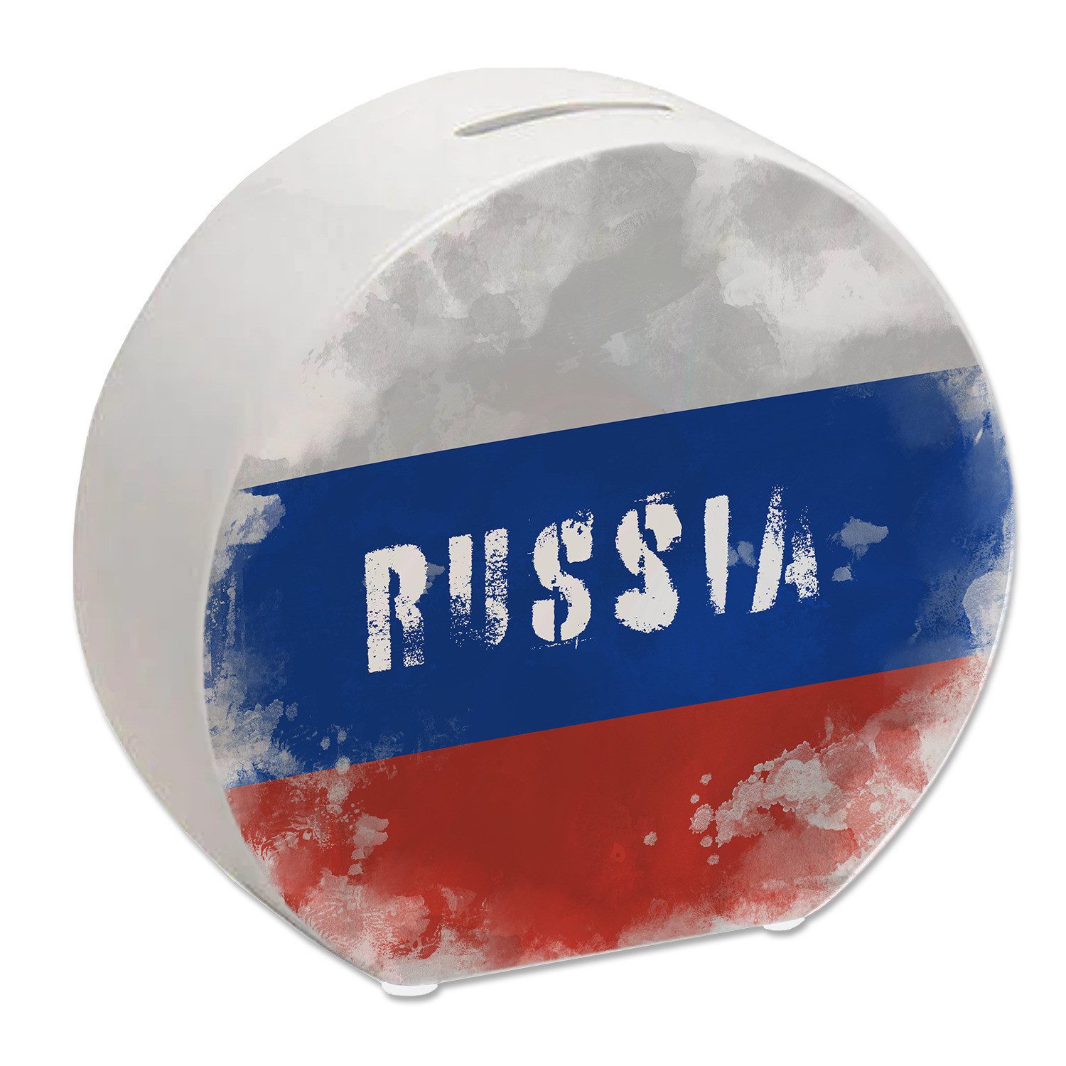 speecheese Spardose Spardose mit Russland-Flagge im Used Look - Sparschwein für Urlauber