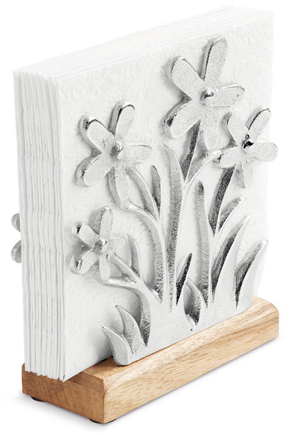 Ambiente® Serviettenhalter Sweet Serenity, Metall, (1-tlg., 1-teilig), Serviettenhalter Mangoholz & Metall ca.16x6x16cm