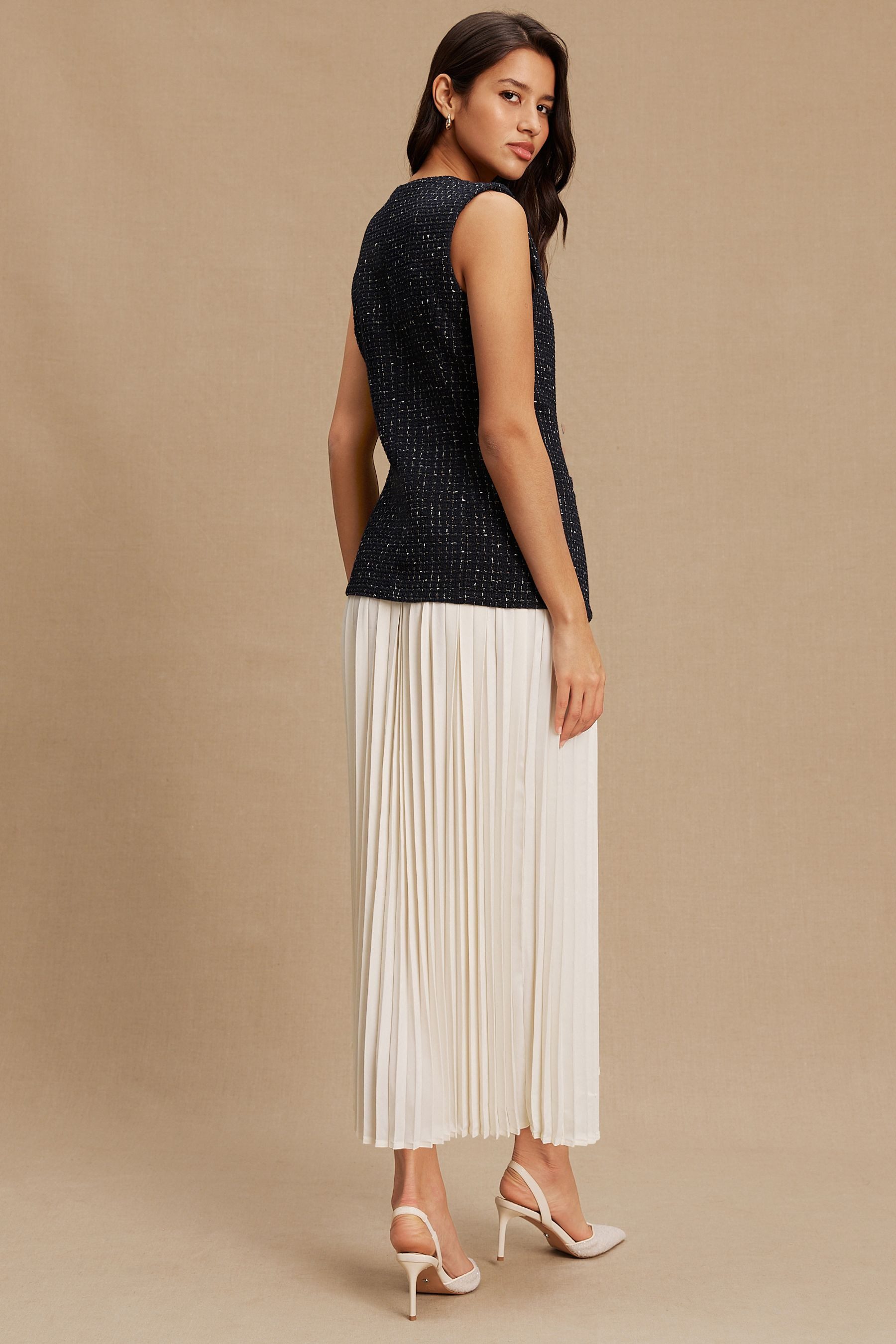 Next Partykleid Festliches 2-in-1-Kleid mit Tweed-Weste (2-tlg) günstig online kaufen