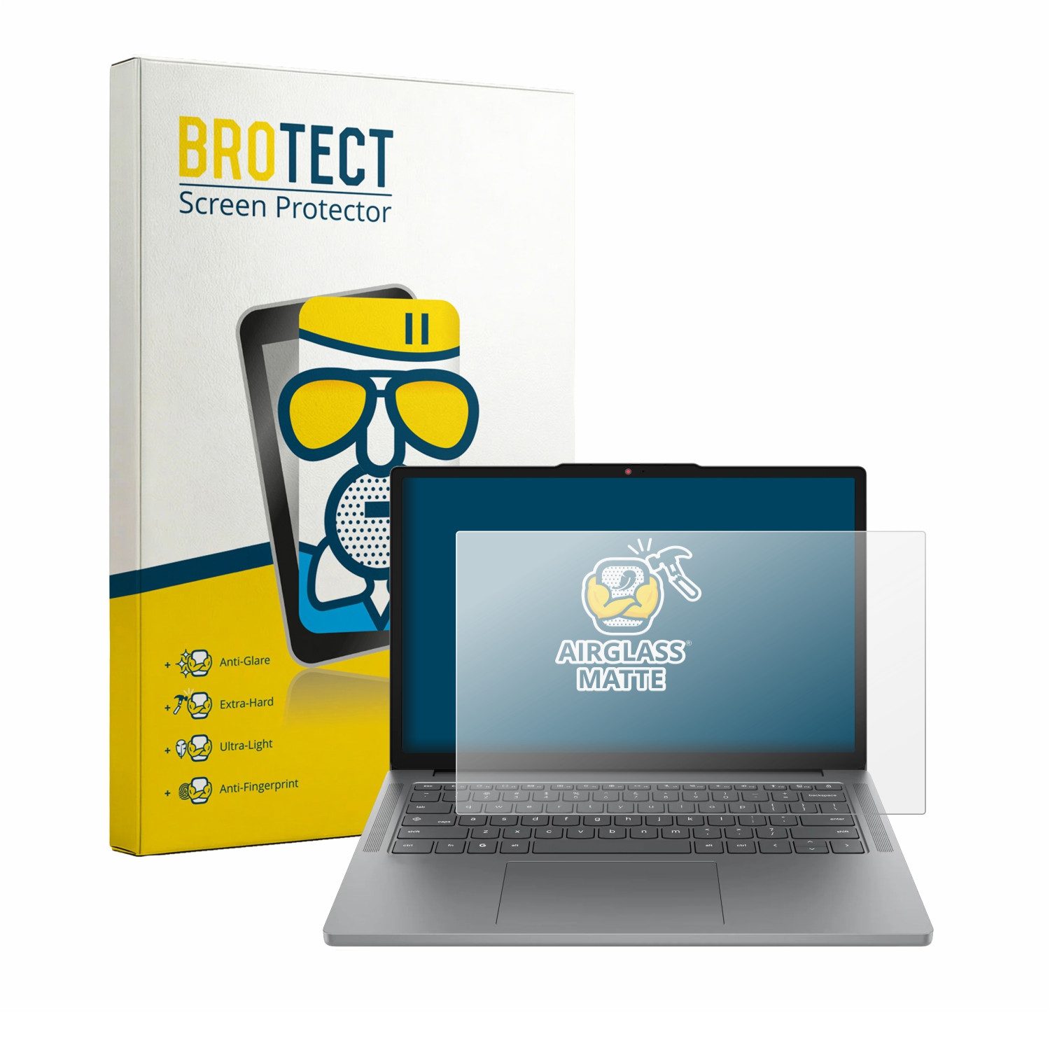 BROTECT Displayschutzglas Folie für Lenovo Chrome 14M8911, Schutzfolie Glas Panzer Display Schutz matt