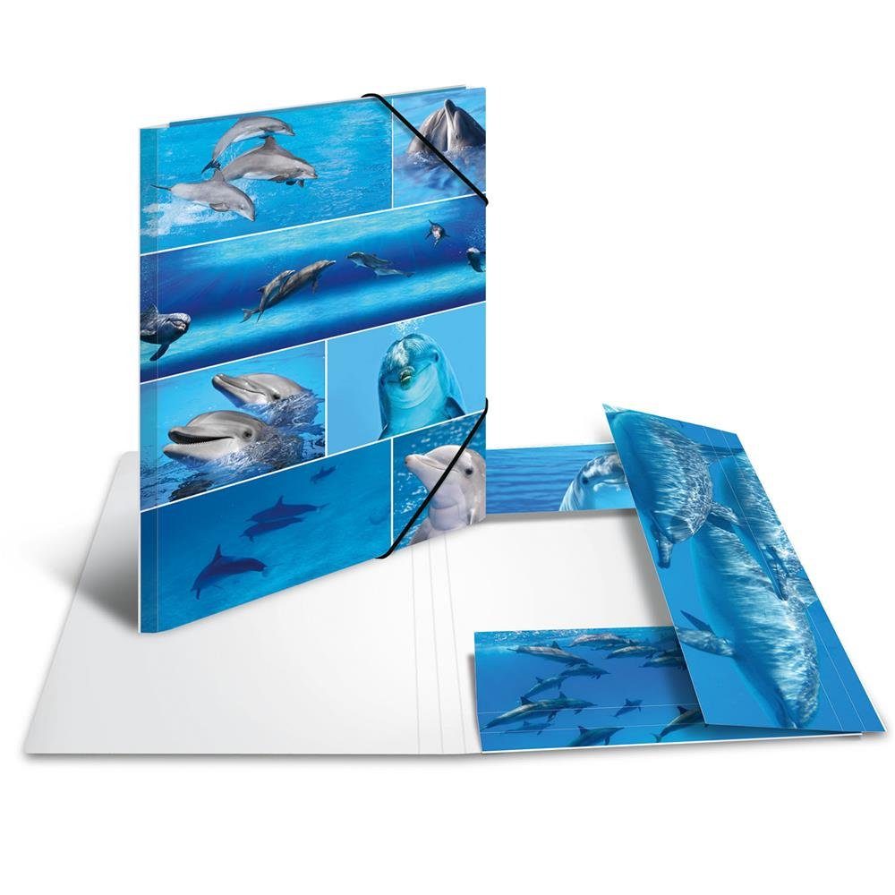 HERMA Organisationsmappe Sammelmappe DIN A3 Karton Tiere Delfine